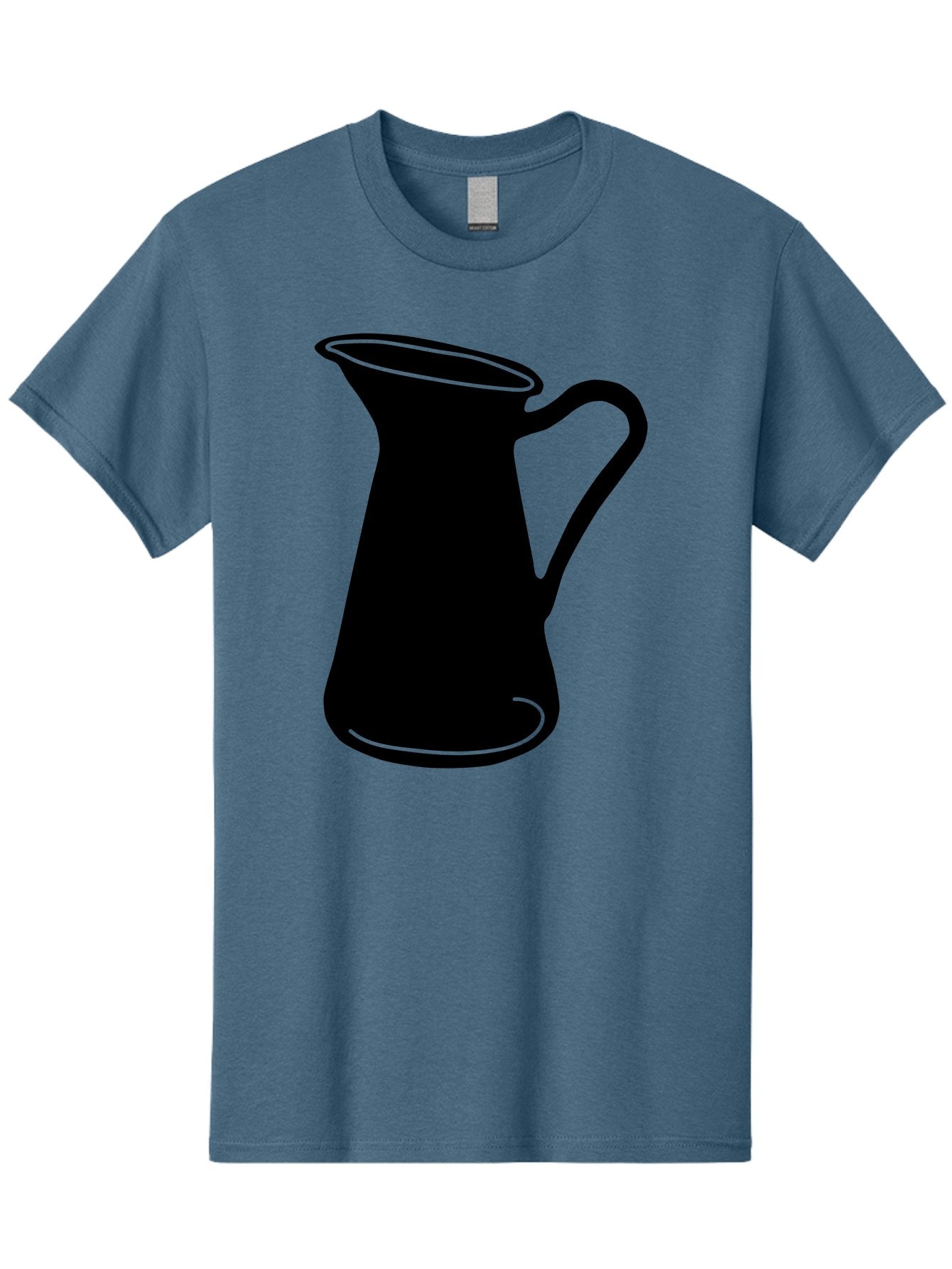 Pitcher Men'S Graphic Tee, 100% Cotton, Comfortable Casual Summer Wear, Machine Washable, Pitcher Silhouette, Minimalist Design, Coffee Pitcher, Jug, Single Handle, Simple Shape, Modern Illustration, Black And Green Aac226 4