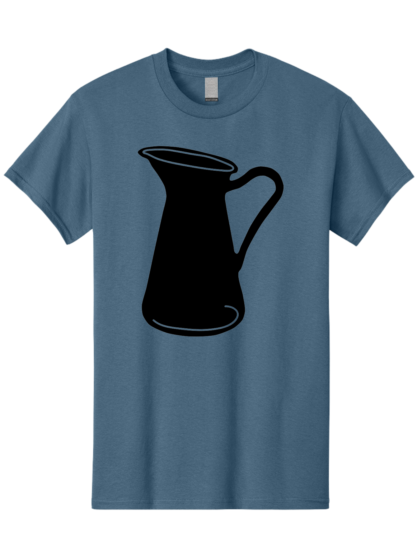 Pitcher Men'S Graphic Tee, 100% Cotton, Comfortable Casual Summer Wear, Machine Washable, Pitcher Silhouette, Minimalist Design, Coffee Pitcher, Jug, Single Handle, Simple Shape, Modern Illustration, Black And Green Aac226 23