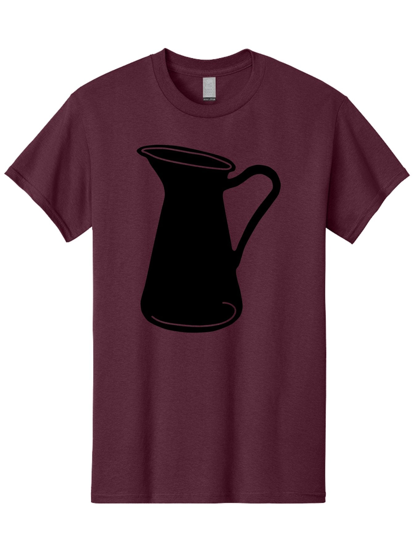 Pitcher Men'S Graphic Tee, 100% Cotton, Comfortable Casual Summer Wear, Machine Washable, Pitcher Silhouette, Minimalist Design, Coffee Pitcher, Jug, Single Handle, Simple Shape, Modern Illustration, Black And Green Aac226 14