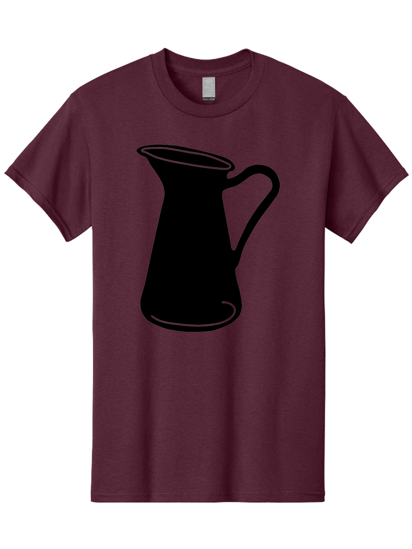 Pitcher Men'S Graphic Tee, 100% Cotton, Comfortable Casual Summer Wear, Machine Washable, Pitcher Silhouette, Minimalist Design, Coffee Pitcher, Jug, Single Handle, Simple Shape, Modern Illustration, Black And Green Aac226 3