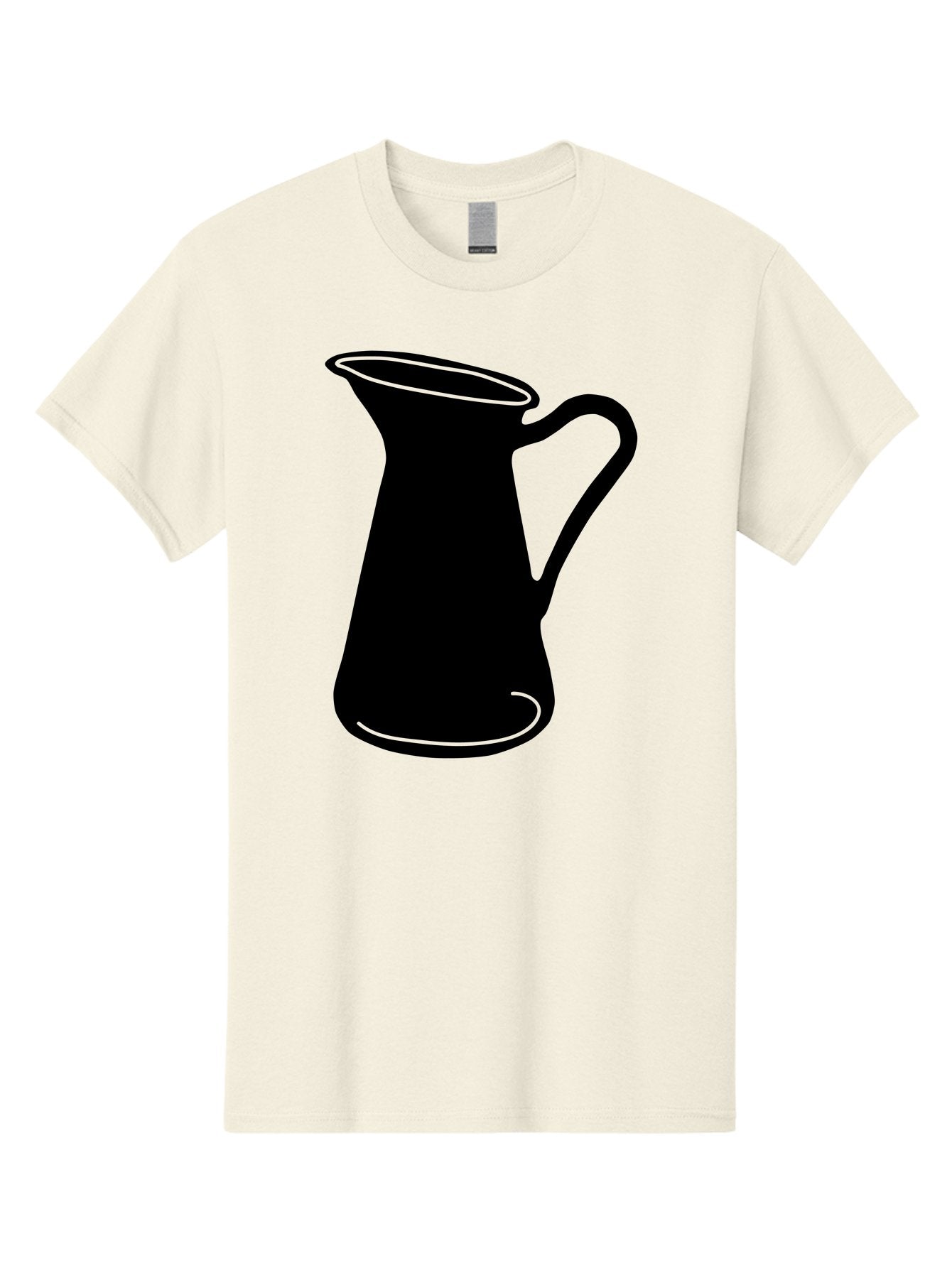 Pitcher Men'S Graphic Tee, 100% Cotton, Comfortable Casual Summer Wear, Machine Washable, Pitcher Silhouette, Minimalist Design, Coffee Pitcher, Jug, Single Handle, Simple Shape, Modern Illustration, Black And Green Aac226 11