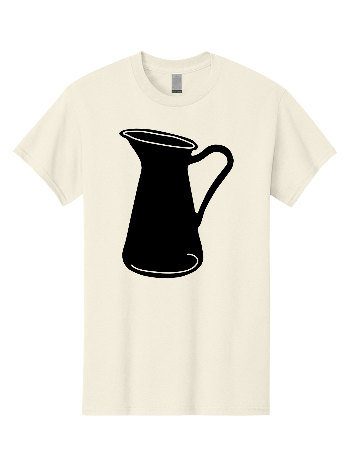 Pitcher Men'S Graphic Tee, 100% Cotton, Comfortable Casual Summer Wear, Machine Washable, Pitcher Silhouette, Minimalist Design, Coffee Pitcher, Jug, Single Handle, Simple Shape, Modern Illustration, Black And Green Aac226 7