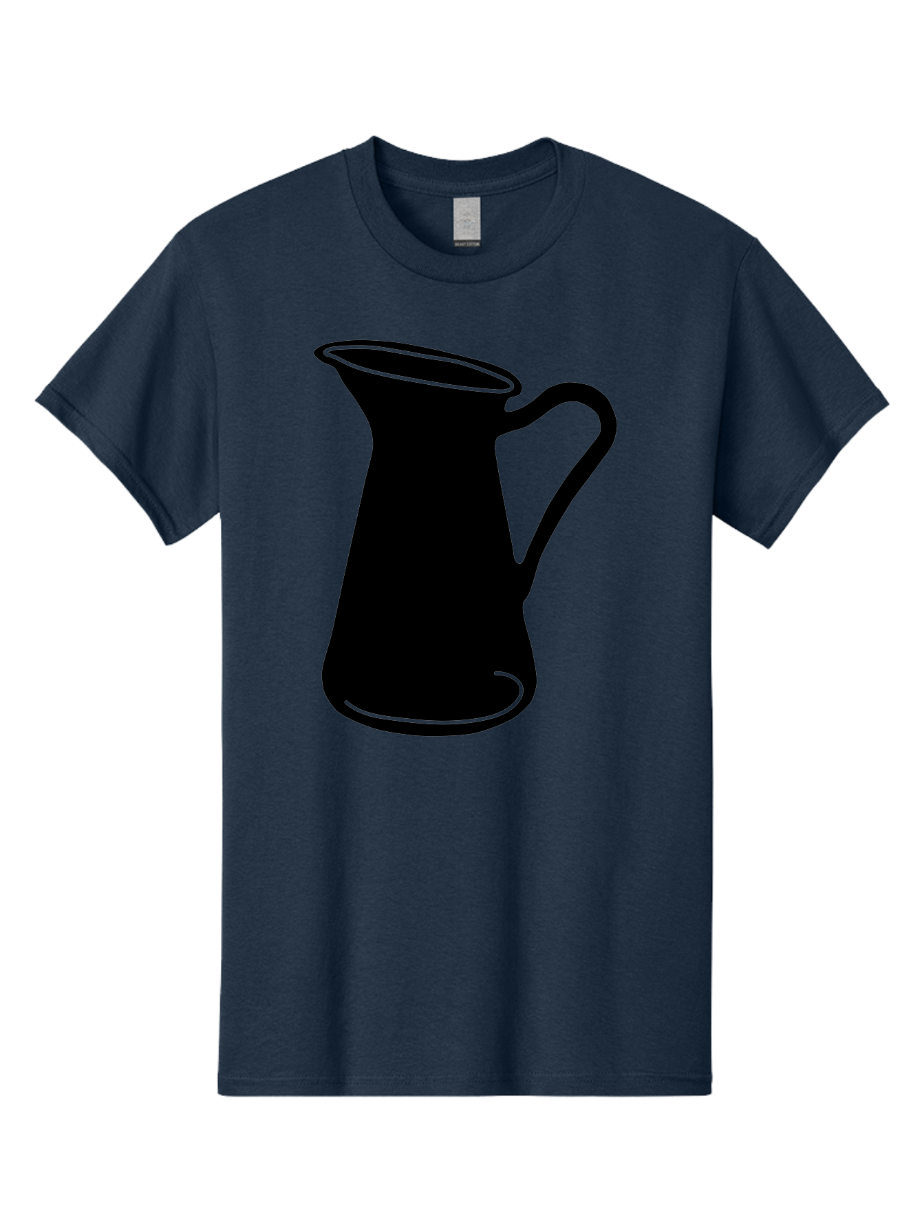 Pitcher Men'S Graphic Tee, 100% Cotton, Comfortable Casual Summer Wear, Machine Washable, Pitcher Silhouette, Minimalist Design, Coffee Pitcher, Jug, Single Handle, Simple Shape, Modern Illustration, Black And Green Aac226 21
