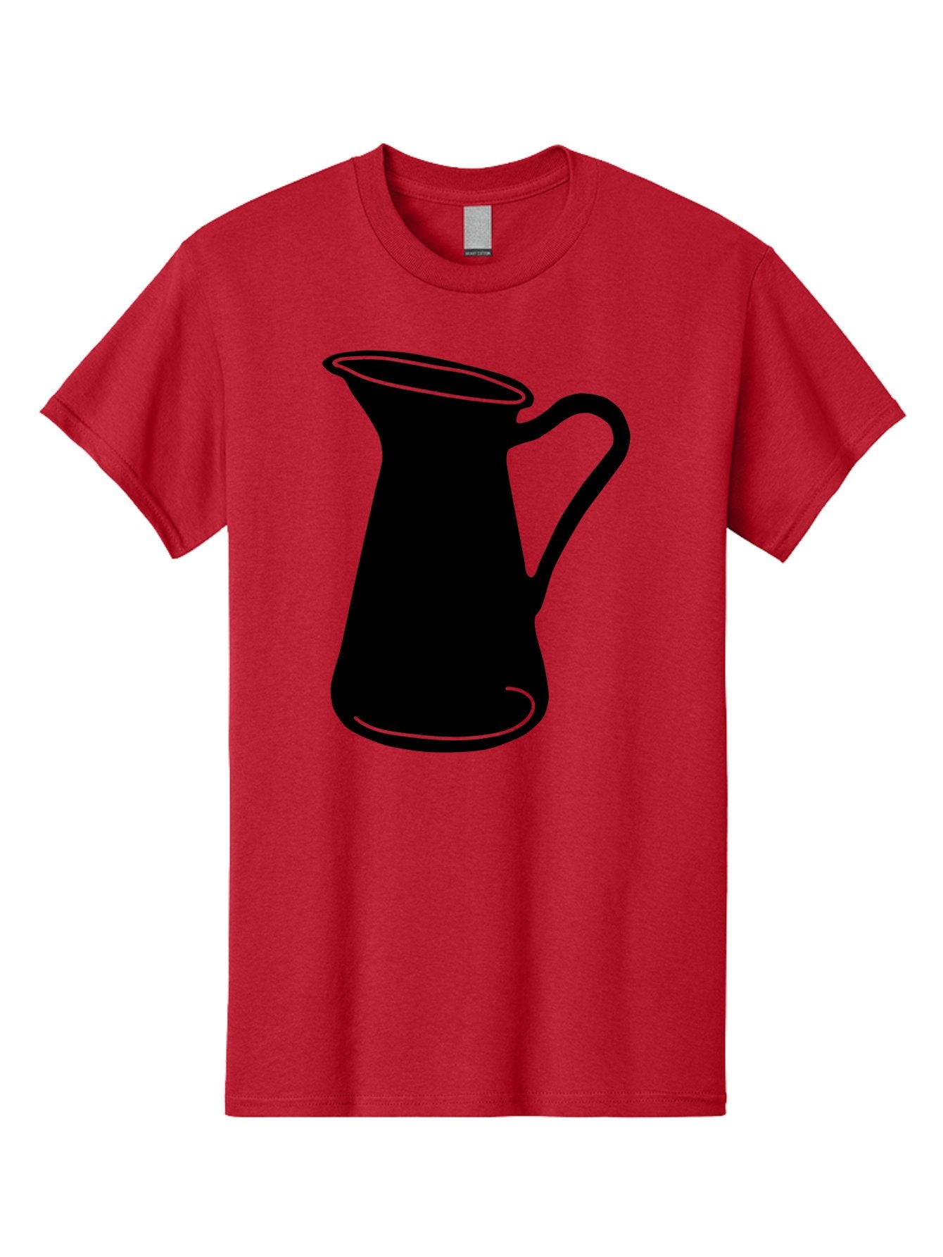 Pitcher Men'S Graphic Tee, 100% Cotton, Comfortable Casual Summer Wear, Machine Washable, Pitcher Silhouette, Minimalist Design, Coffee Pitcher, Jug, Single Handle, Simple Shape, Modern Illustration, Black And Green Aac226 15