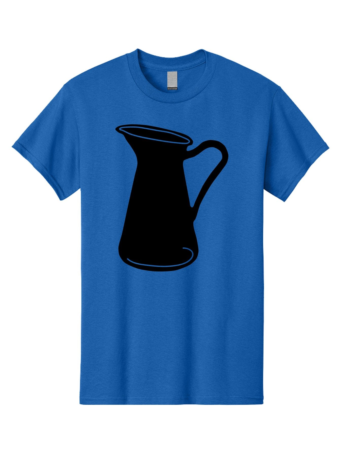 Pitcher Men'S Graphic Tee, 100% Cotton, Comfortable Casual Summer Wear, Machine Washable, Pitcher Silhouette, Minimalist Design, Coffee Pitcher, Jug, Single Handle, Simple Shape, Modern Illustration, Black And Green Aac226 12