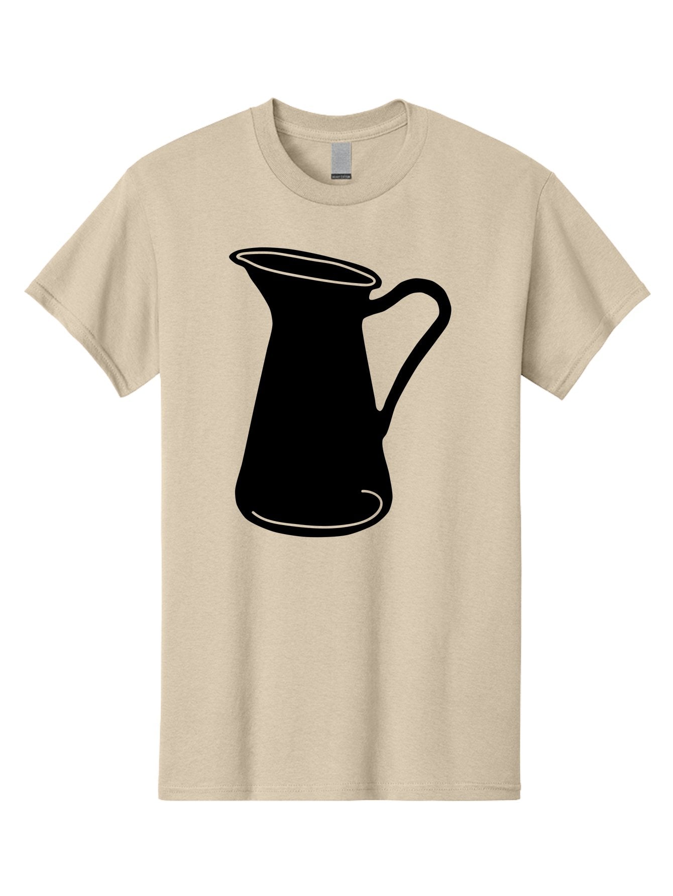Pitcher Men'S Graphic Tee, 100% Cotton, Comfortable Casual Summer Wear, Machine Washable, Pitcher Silhouette, Minimalist Design, Coffee Pitcher, Jug, Single Handle, Simple Shape, Modern Illustration, Black And Green Aac226 13