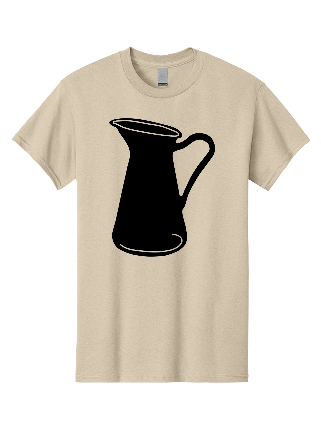 Pitcher Men'S Graphic Tee, 100% Cotton, Comfortable Casual Summer Wear, Machine Washable, Pitcher Silhouette, Minimalist Design, Coffee Pitcher, Jug, Single Handle, Simple Shape, Modern Illustration, Black And Green Aac226 29