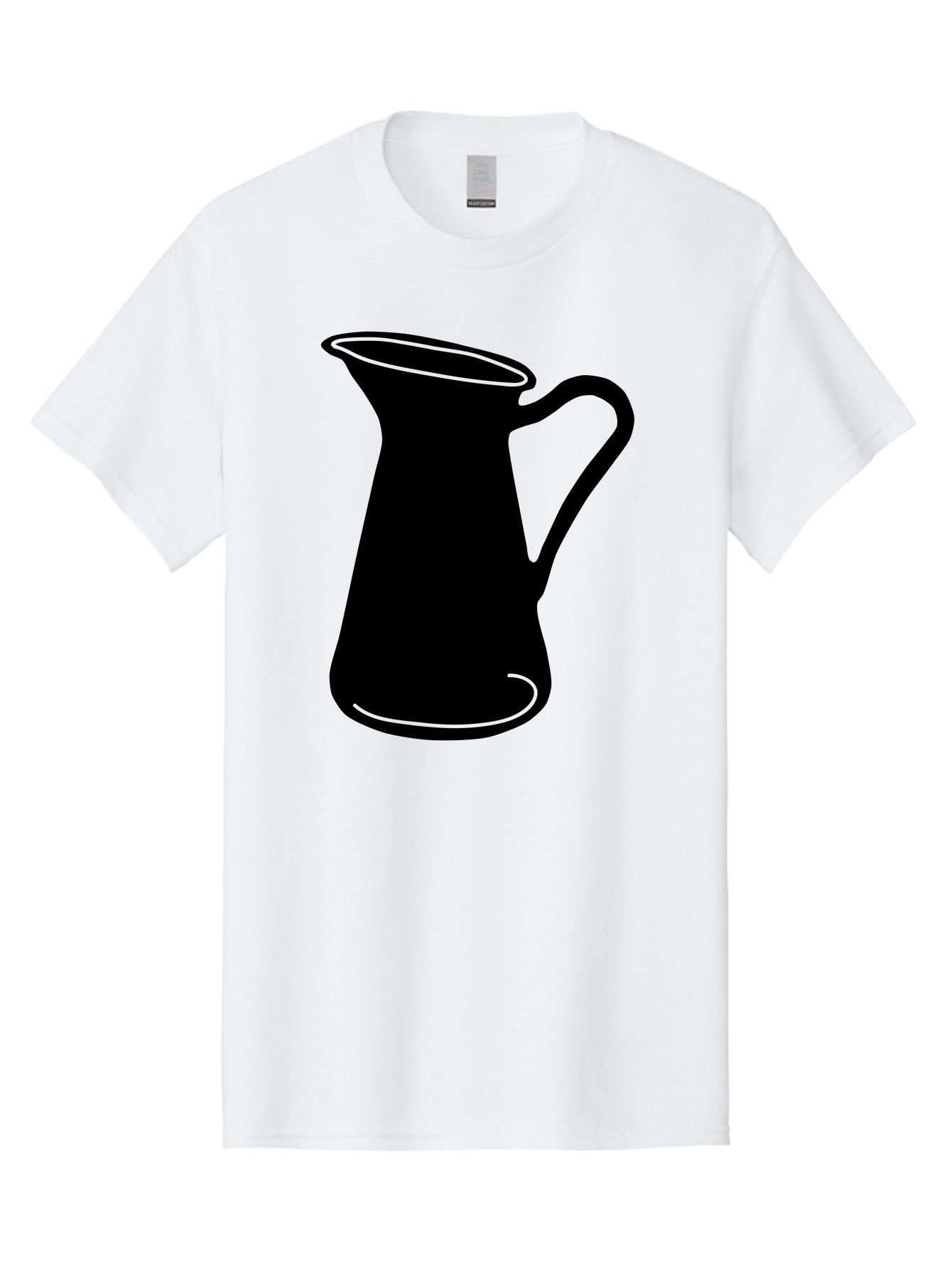 Pitcher Men'S Graphic Tee, 100% Cotton, Comfortable Casual Summer Wear, Machine Washable, Pitcher Silhouette, Minimalist Design, Coffee Pitcher, Jug, Single Handle, Simple Shape, Modern Illustration, Black And Green Aac226 5