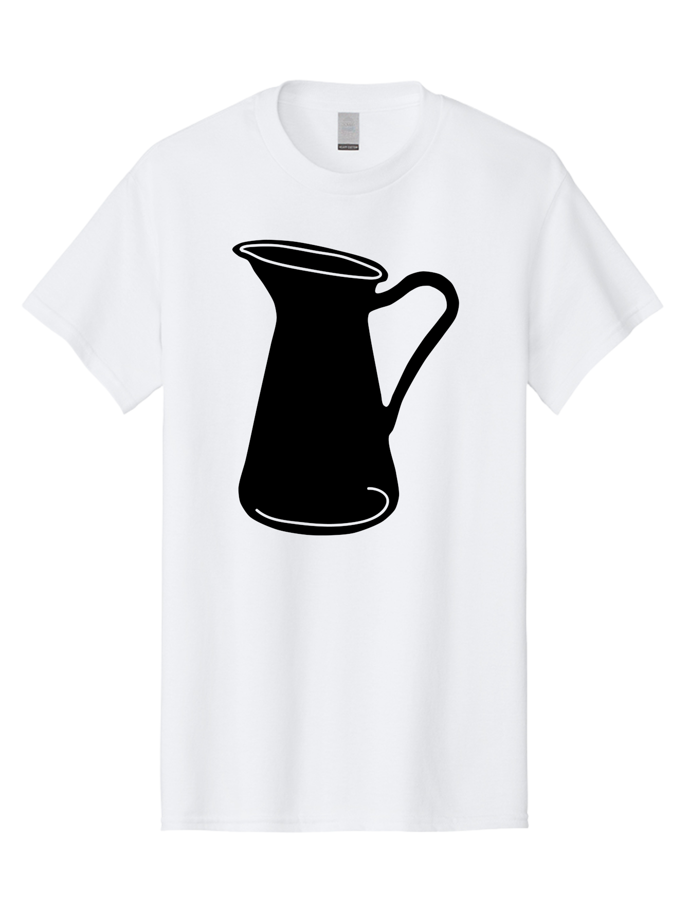 Pitcher Men'S Graphic Tee, 100% Cotton, Comfortable Casual Summer Wear, Machine Washable, Pitcher Silhouette, Minimalist Design, Coffee Pitcher, Jug, Single Handle, Simple Shape, Modern Illustration, Black And Green Aac226 15