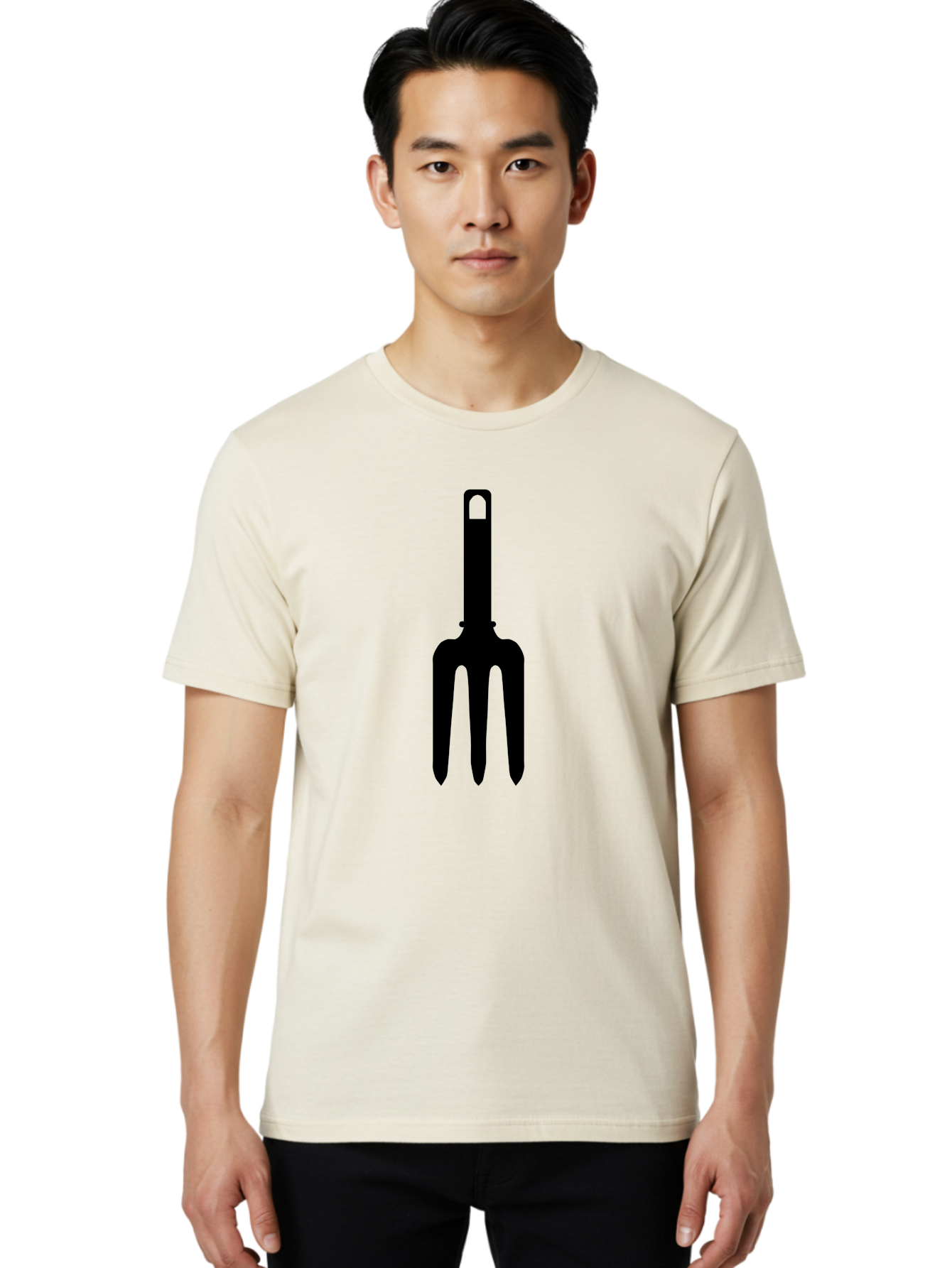 Pitchfork Men'S Graphic Tee, 100% Cotton, Comfortable Casual Summer Wear, Machine Washable, Pitchfork Silhouette, Black Pitchfork, Gardening Tool, Farm Equipment, Three-Pronged Fork, Rustic Icon, Agricultural Symbol, Simple Design, Aac227 10