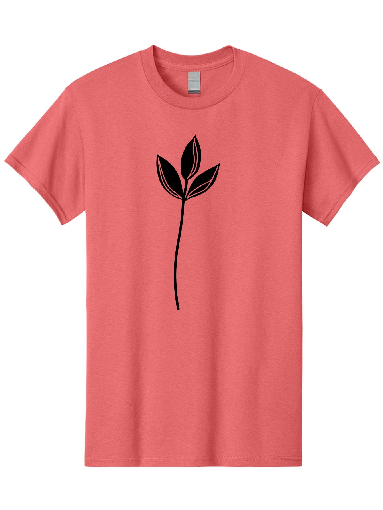 Plant-Silhouette Men'S Graphic Tee, 100% Cotton, Comfortable Casual Summer Wear, Machine Washable, Simple Leaf Illustration, Minimalist Design, Botanical Art, Leaf Silhouette, Nature-Inspired Graphics, Eco-Friendly Visuals, Organic Shapes Aac228 14