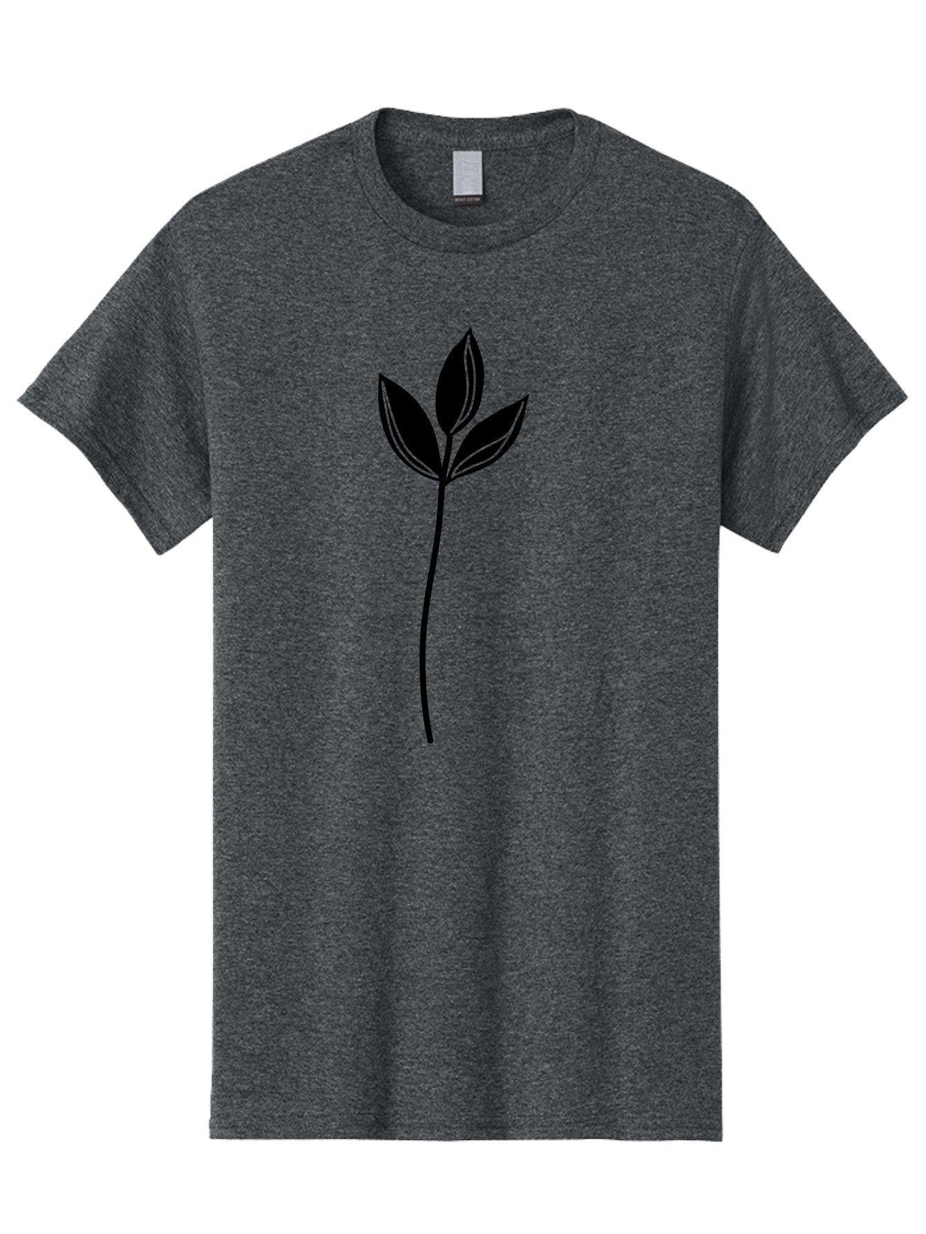 Plant-Silhouette Men'S Graphic Tee, 100% Cotton, Comfortable Casual Summer Wear, Machine Washable, Simple Leaf Illustration, Minimalist Design, Botanical Art, Leaf Silhouette, Nature-Inspired Graphics, Eco-Friendly Visuals, Organic Shapes Aac228 3