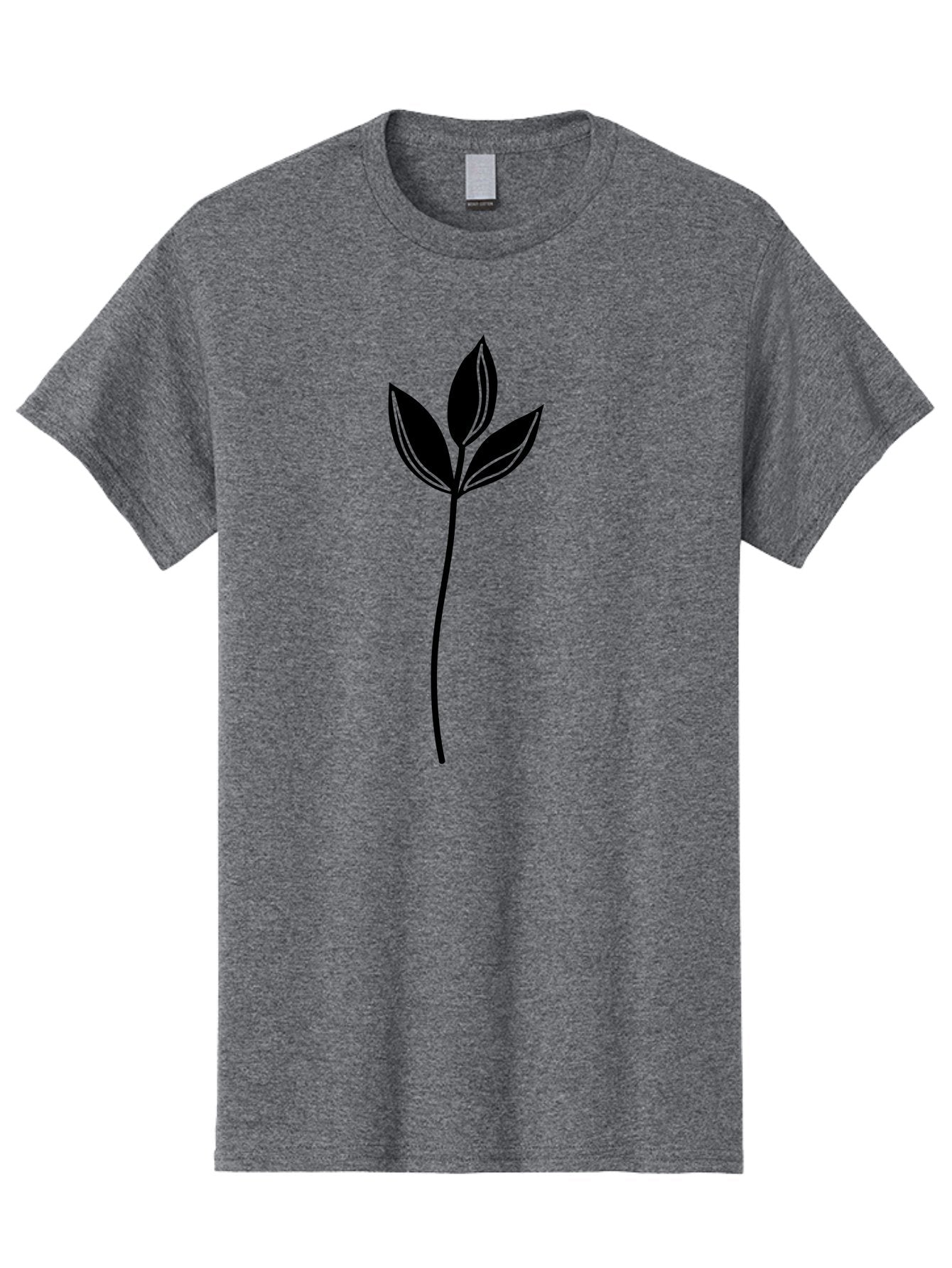Plant-Silhouette Men'S Graphic Tee, 100% Cotton, Comfortable Casual Summer Wear, Machine Washable, Simple Leaf Illustration, Minimalist Design, Botanical Art, Leaf Silhouette, Nature-Inspired Graphics, Eco-Friendly Visuals, Organic Shapes Aac228 9