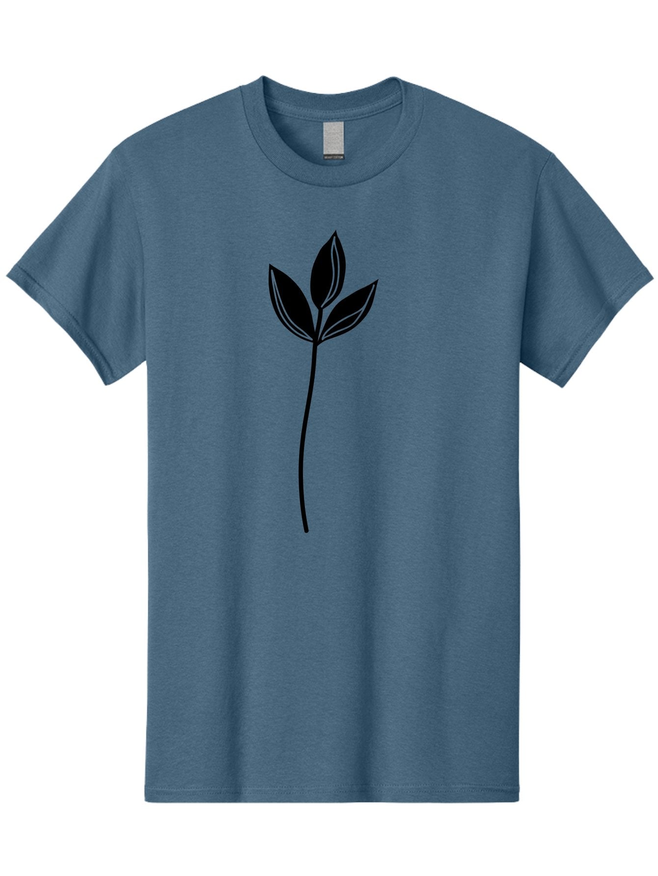 Plant-Silhouette Men'S Graphic Tee, 100% Cotton, Comfortable Casual Summer Wear, Machine Washable, Simple Leaf Illustration, Minimalist Design, Botanical Art, Leaf Silhouette, Nature-Inspired Graphics, Eco-Friendly Visuals, Organic Shapes Aac228 11
