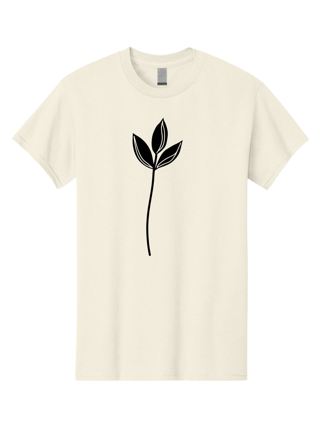 Plant-Silhouette Men'S Graphic Tee, 100% Cotton, Comfortable Casual Summer Wear, Machine Washable, Simple Leaf Illustration, Minimalist Design, Botanical Art, Leaf Silhouette, Nature-Inspired Graphics, Eco-Friendly Visuals, Organic Shapes Aac228 6
