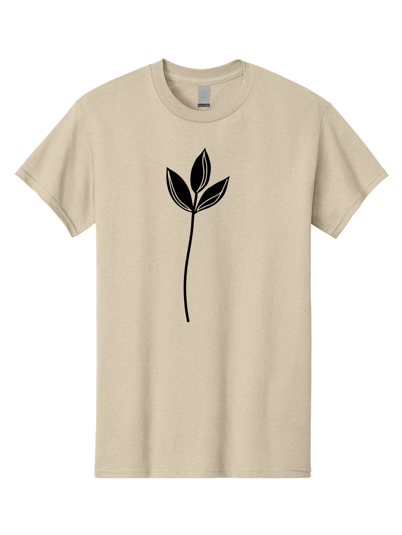 Plant-Silhouette Men'S Graphic Tee, 100% Cotton, Comfortable Casual Summer Wear, Machine Washable, Simple Leaf Illustration, Minimalist Design, Botanical Art, Leaf Silhouette, Nature-Inspired Graphics, Eco-Friendly Visuals, Organic Shapes Aac228 15