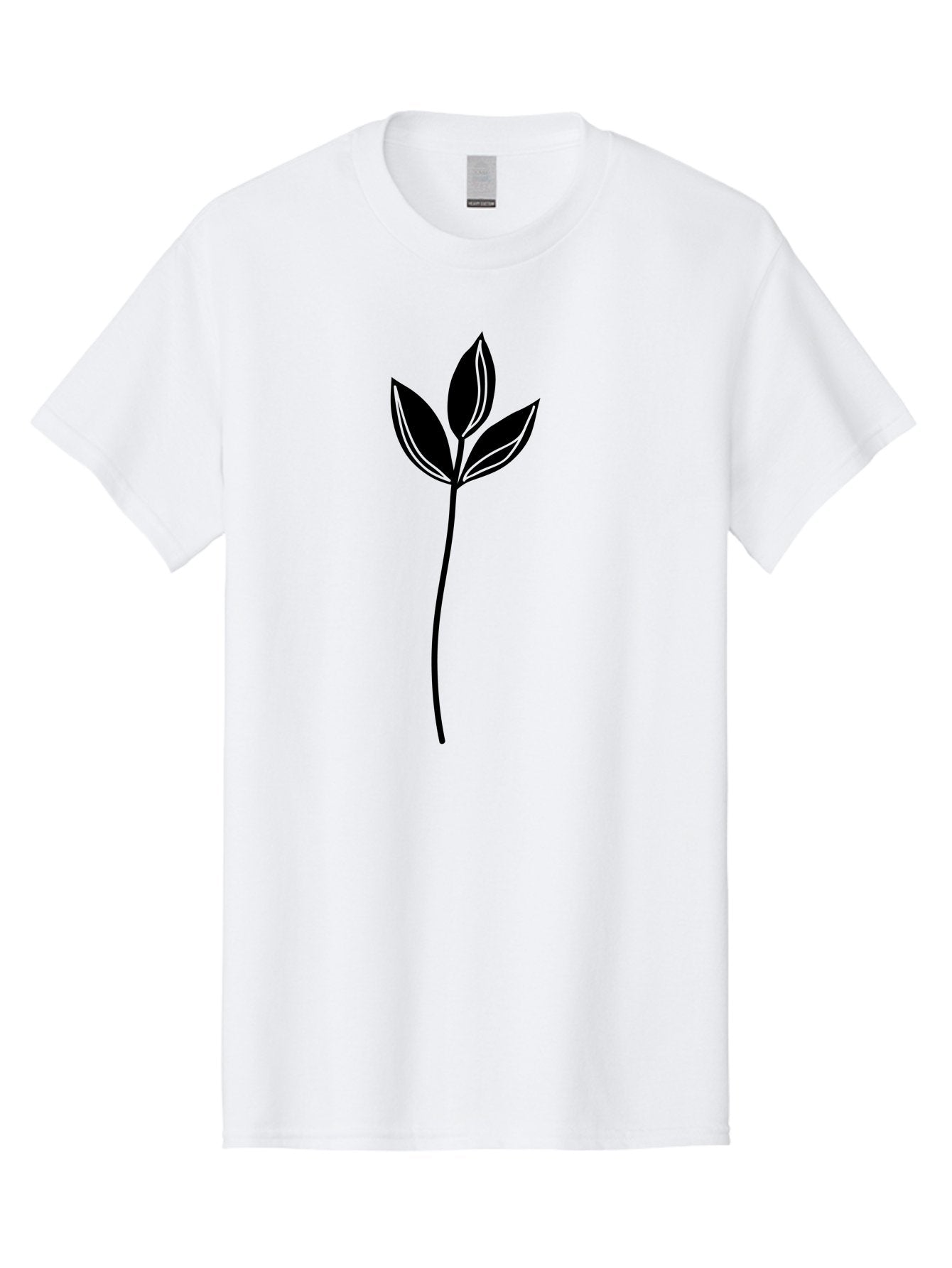 Plant-Silhouette Men'S Graphic Tee, 100% Cotton, Comfortable Casual Summer Wear, Machine Washable, Simple Leaf Illustration, Minimalist Design, Botanical Art, Leaf Silhouette, Nature-Inspired Graphics, Eco-Friendly Visuals, Organic Shapes Aac228 4