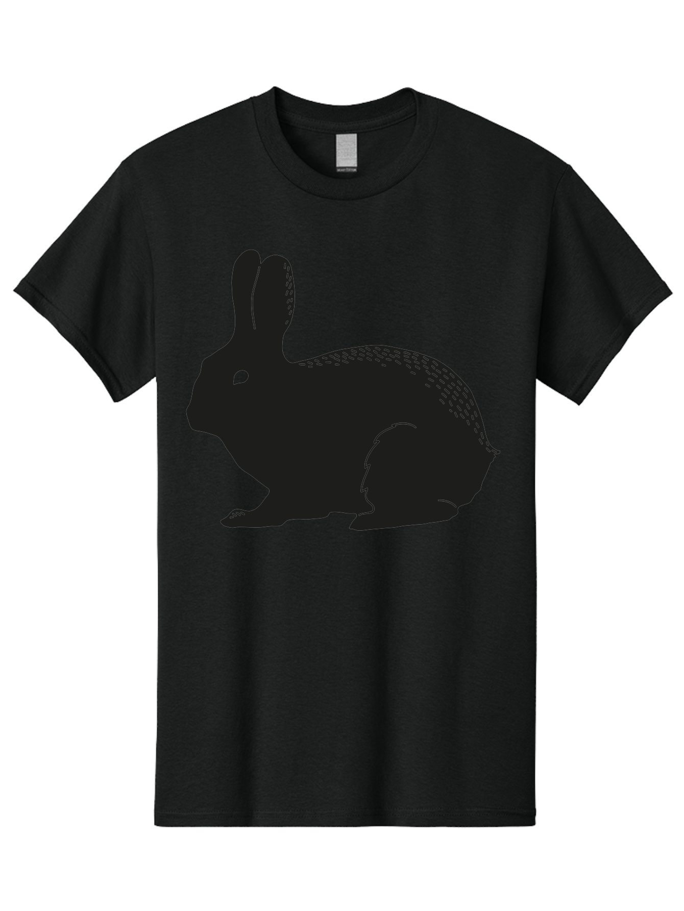 Rabbit-Silhouette Men'S Graphic Tee, 100% Cotton, Comfortable Casual Summer Wear, Machine Washable, Black Rabbit Silhouette, Rabbit Illustration, Cute Bunny, Animal Silhouette, Wildlife Art, Nature Design, Simple Graphics Aac230 27