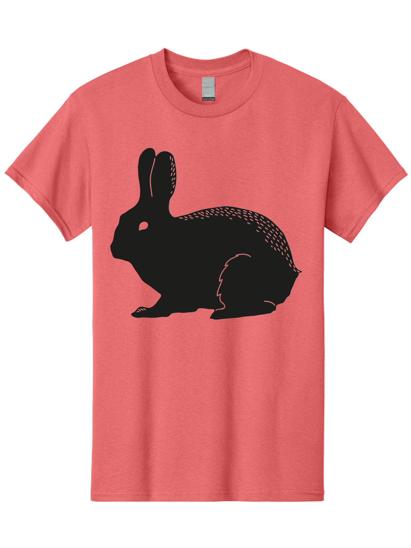 Rabbit-Silhouette Men'S Graphic Tee, 100% Cotton, Comfortable Casual Summer Wear, Machine Washable, Black Rabbit Silhouette, Rabbit Illustration, Cute Bunny, Animal Silhouette, Wildlife Art, Nature Design, Simple Graphics Aac230 17