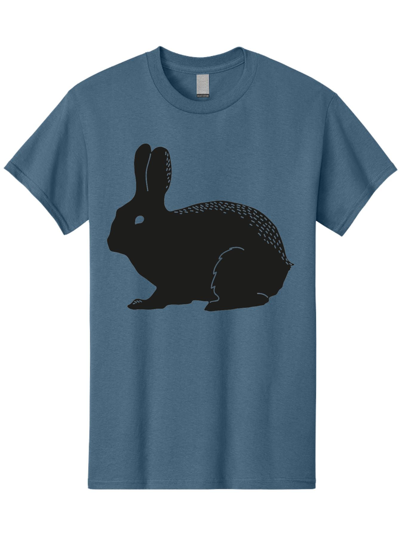 Rabbit-Silhouette Men'S Graphic Tee, 100% Cotton, Comfortable Casual Summer Wear, Machine Washable, Black Rabbit Silhouette, Rabbit Illustration, Cute Bunny, Animal Silhouette, Wildlife Art, Nature Design, Simple Graphics Aac230 29