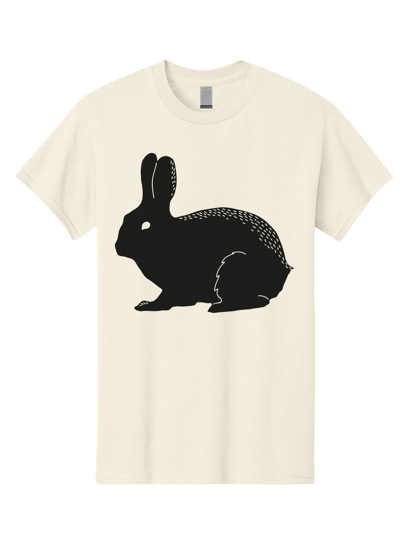 Rabbit-Silhouette Men'S Graphic Tee, 100% Cotton, Comfortable Casual Summer Wear, Machine Washable, Black Rabbit Silhouette, Rabbit Illustration, Cute Bunny, Animal Silhouette, Wildlife Art, Nature Design, Simple Graphics Aac230 15