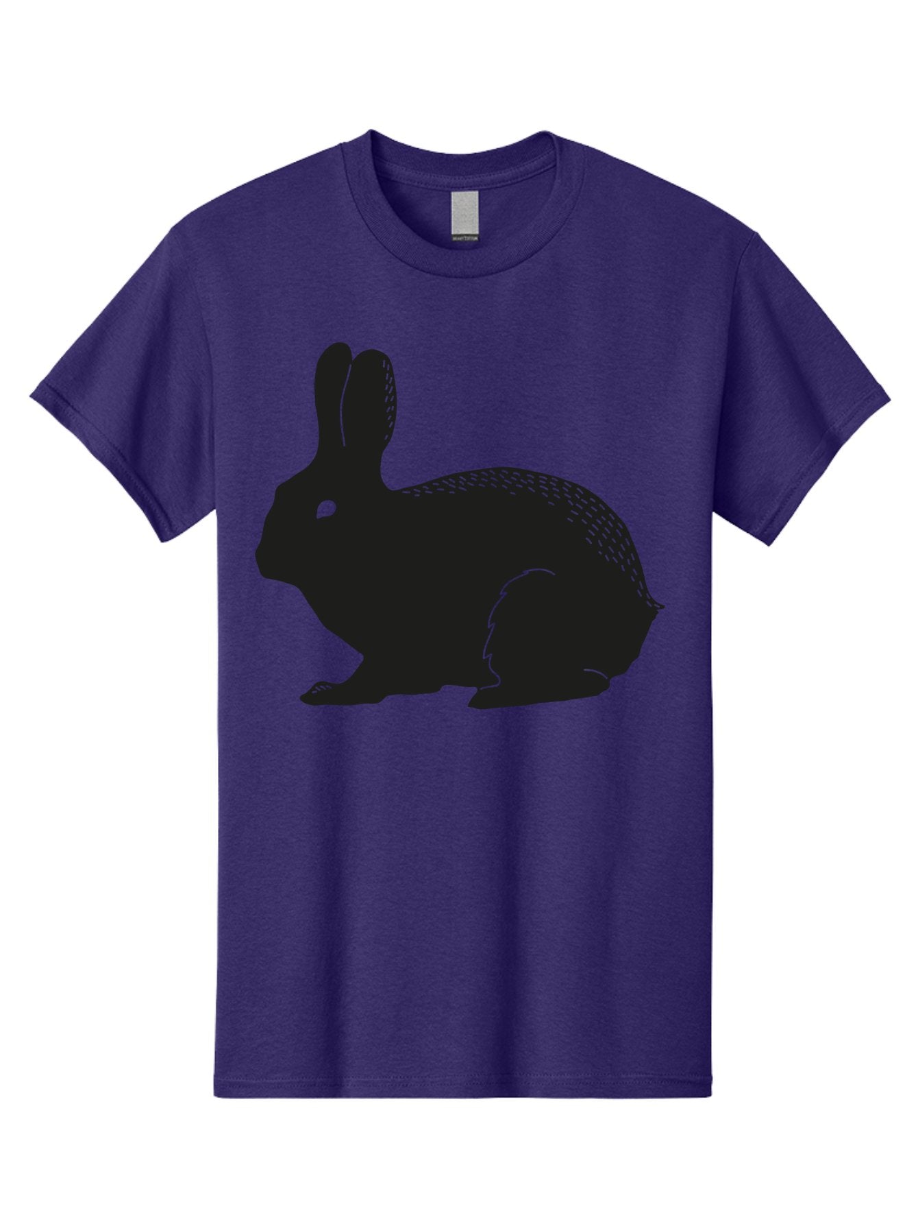 Rabbit-Silhouette Men'S Graphic Tee, 100% Cotton, Comfortable Casual Summer Wear, Machine Washable, Black Rabbit Silhouette, Rabbit Illustration, Cute Bunny, Animal Silhouette, Wildlife Art, Nature Design, Simple Graphics Aac230 8