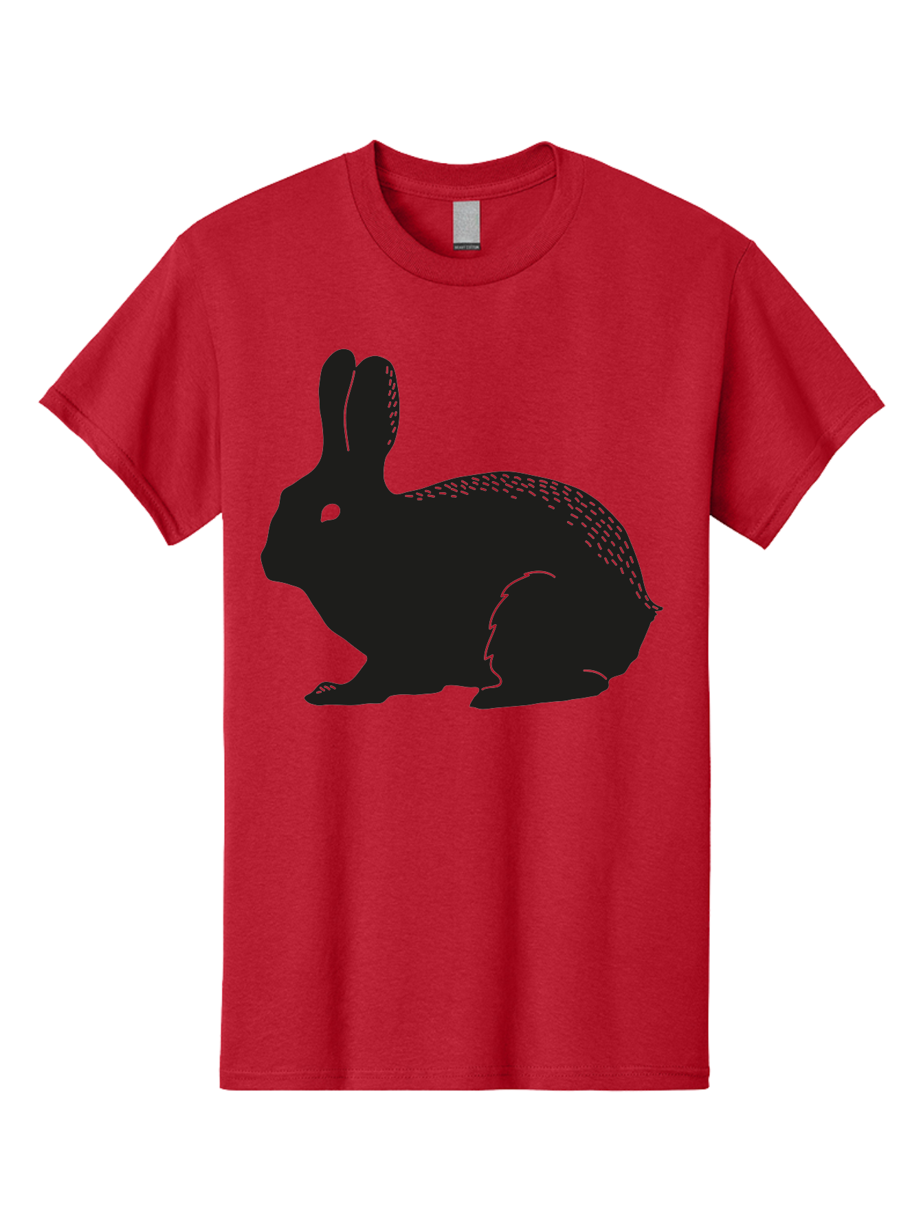 Rabbit-Silhouette Men'S Graphic Tee, 100% Cotton, Comfortable Casual Summer Wear, Machine Washable, Black Rabbit Silhouette, Rabbit Illustration, Cute Bunny, Animal Silhouette, Wildlife Art, Nature Design, Simple Graphics Aac230 5