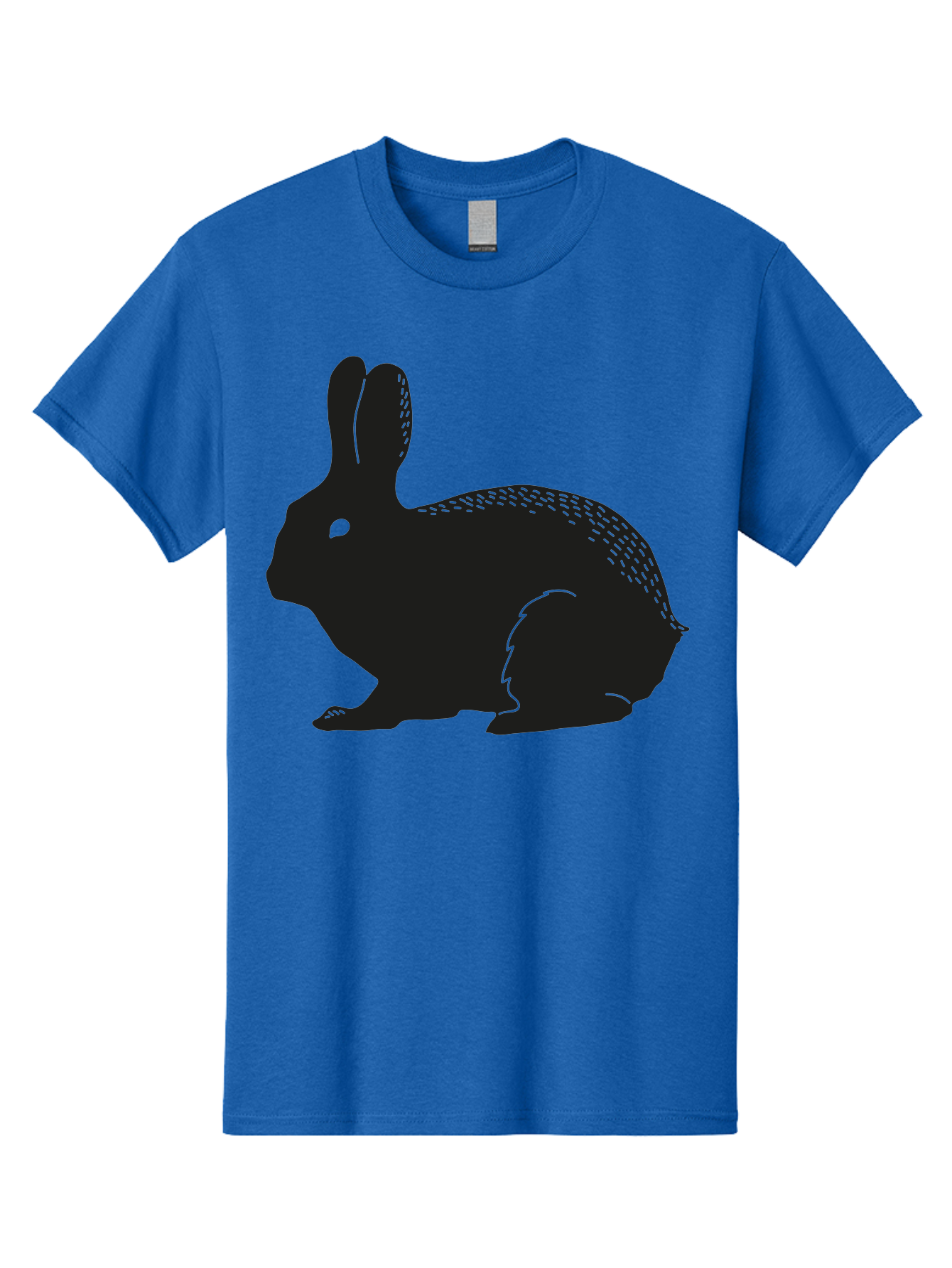 Rabbit-Silhouette Men'S Graphic Tee, 100% Cotton, Comfortable Casual Summer Wear, Machine Washable, Black Rabbit Silhouette, Rabbit Illustration, Cute Bunny, Animal Silhouette, Wildlife Art, Nature Design, Simple Graphics Aac230 15