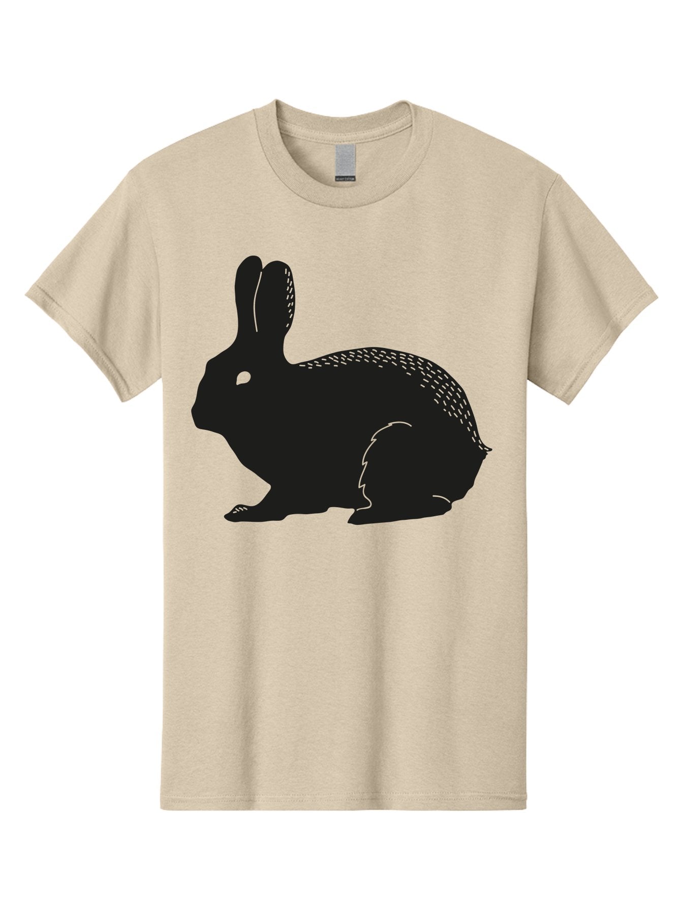 Rabbit-Silhouette Men'S Graphic Tee, 100% Cotton, Comfortable Casual Summer Wear, Machine Washable, Black Rabbit Silhouette, Rabbit Illustration, Cute Bunny, Animal Silhouette, Wildlife Art, Nature Design, Simple Graphics Aac230 6