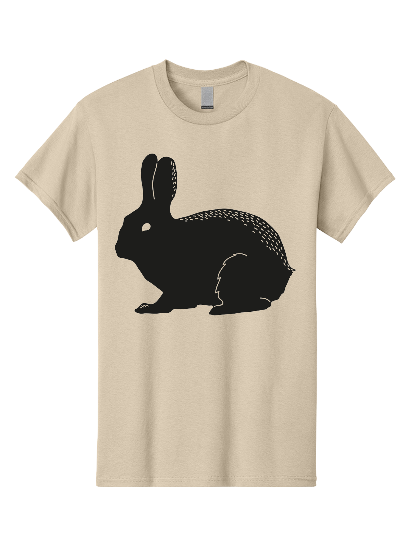 Rabbit-Silhouette Men'S Graphic Tee, 100% Cotton, Comfortable Casual Summer Wear, Machine Washable, Black Rabbit Silhouette, Rabbit Illustration, Cute Bunny, Animal Silhouette, Wildlife Art, Nature Design, Simple Graphics Aac230 13