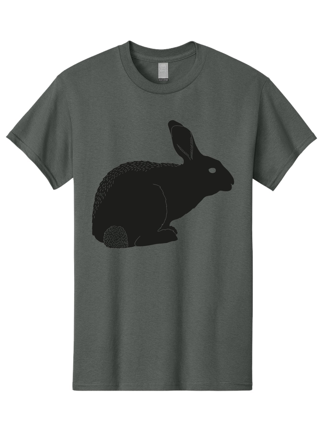 Rabbit Men'S Graphic Tee, 100% Cotton, Comfortable Casual Summer Wear, Machine Washable, Rabbit Silhouette, Simple Illustration, Black Rabbit, Cute Bunny, Side Profile, Cartoon Style, Minimal Design, Easter Symbol, Rabbit Graphics Aac231 5