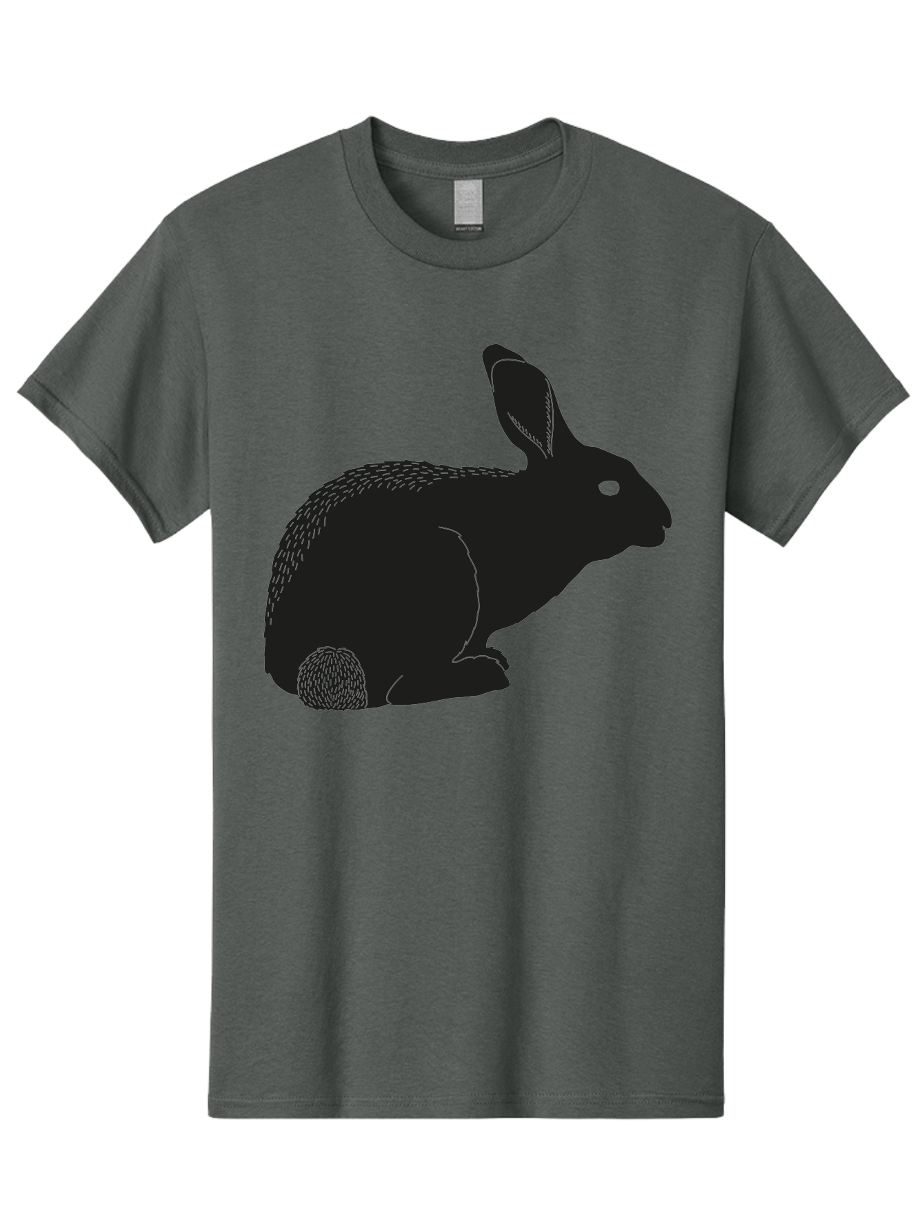 Rabbit Men'S Graphic Tee, 100% Cotton, Comfortable Casual Summer Wear, Machine Washable, Rabbit Silhouette, Simple Illustration, Black Rabbit, Cute Bunny, Side Profile, Cartoon Style, Minimal Design, Easter Symbol, Rabbit Graphics Aac231 15
