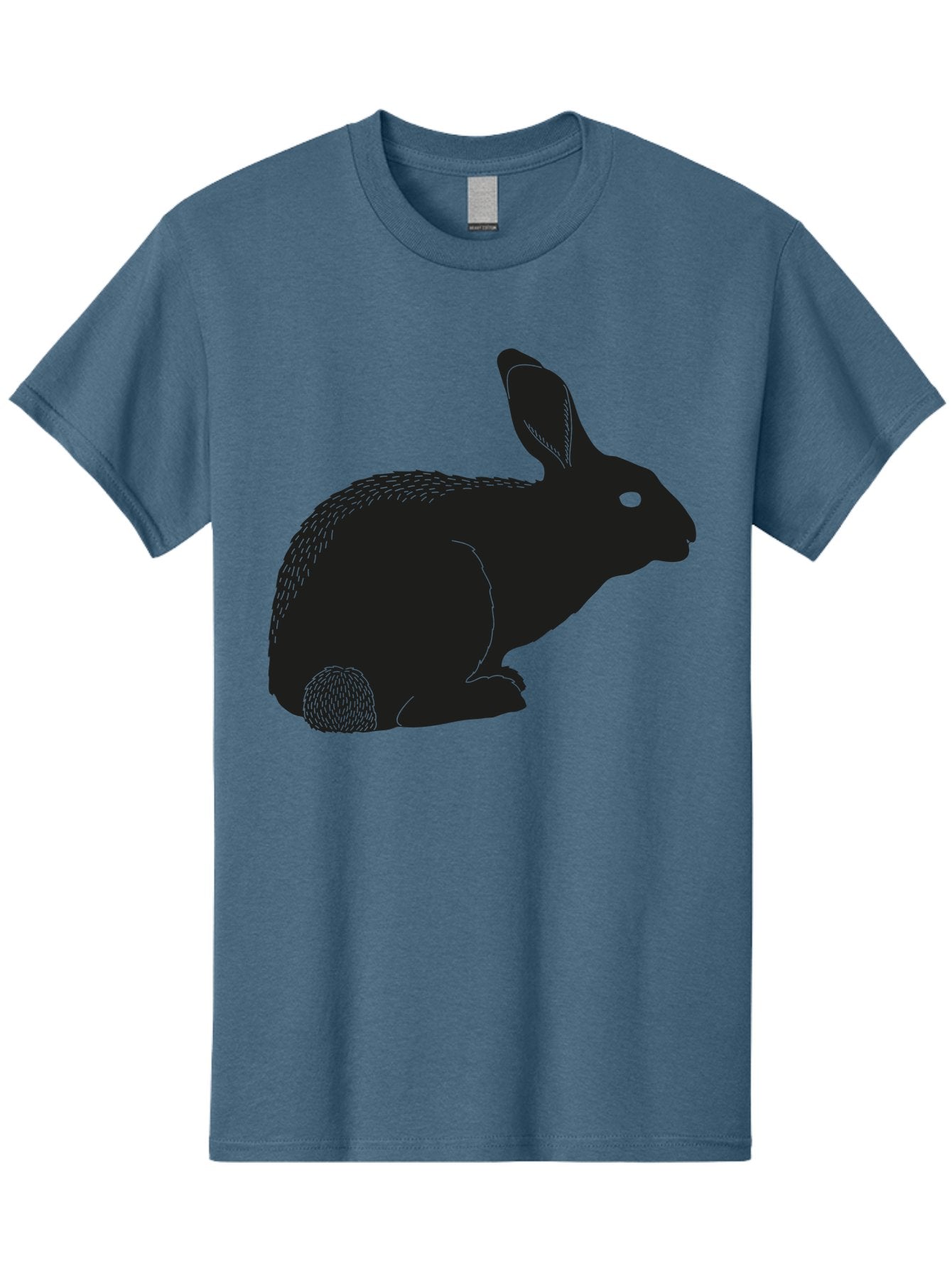 Rabbit Men'S Graphic Tee, 100% Cotton, Comfortable Casual Summer Wear, Machine Washable, Rabbit Silhouette, Simple Illustration, Black Rabbit, Cute Bunny, Side Profile, Cartoon Style, Minimal Design, Easter Symbol, Rabbit Graphics Aac231 14