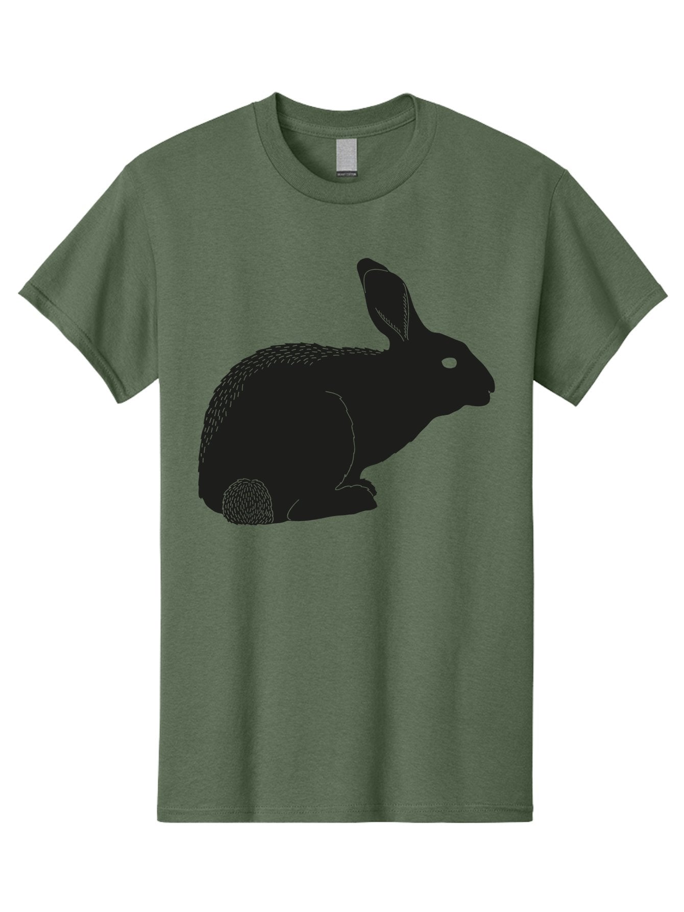 Rabbit Men'S Graphic Tee, 100% Cotton, Comfortable Casual Summer Wear, Machine Washable, Rabbit Silhouette, Simple Illustration, Black Rabbit, Cute Bunny, Side Profile, Cartoon Style, Minimal Design, Easter Symbol, Rabbit Graphics Aac231 8