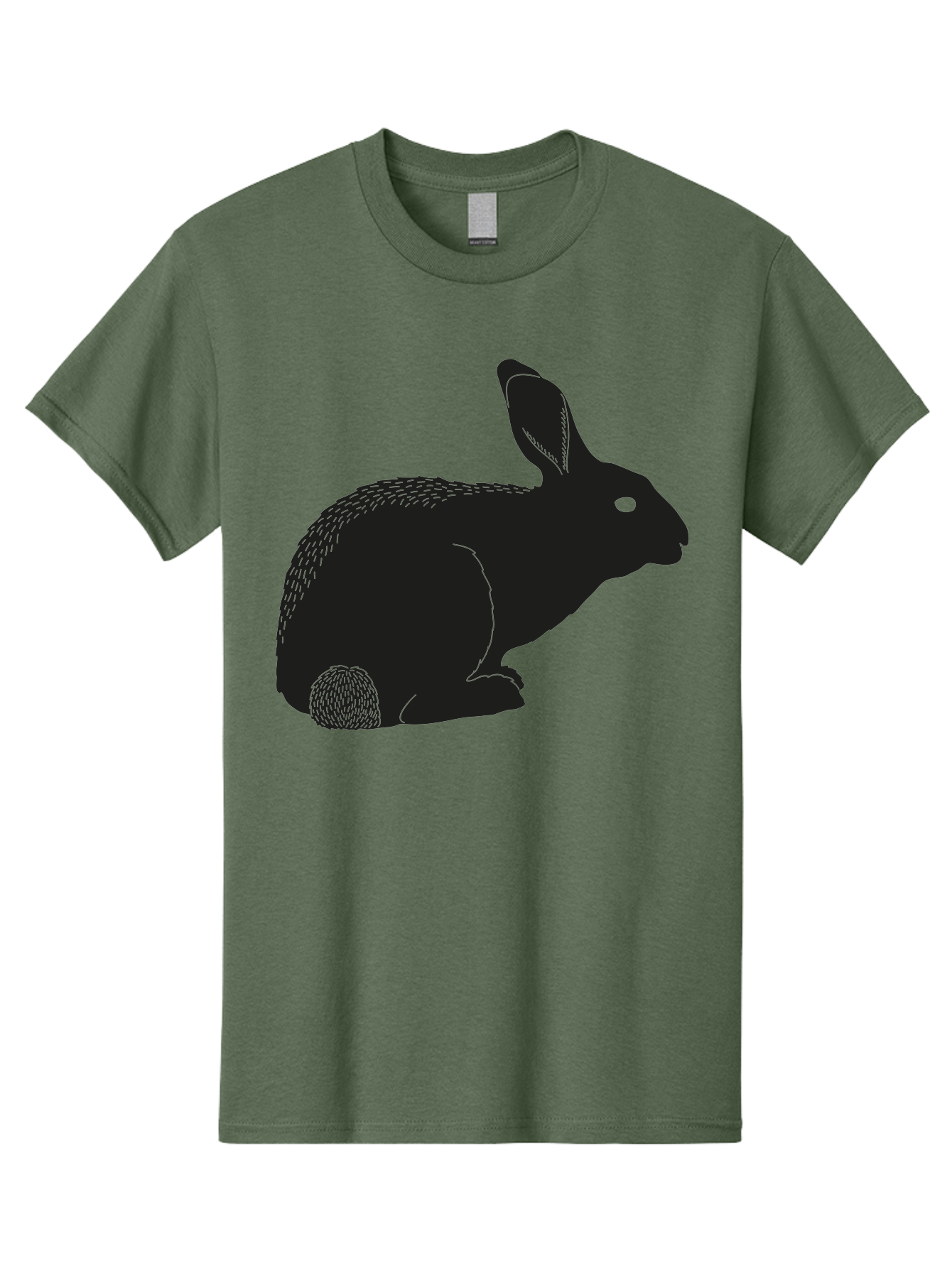 Rabbit Men'S Graphic Tee, 100% Cotton, Comfortable Casual Summer Wear, Machine Washable, Rabbit Silhouette, Simple Illustration, Black Rabbit, Cute Bunny, Side Profile, Cartoon Style, Minimal Design, Easter Symbol, Rabbit Graphics Aac231 11