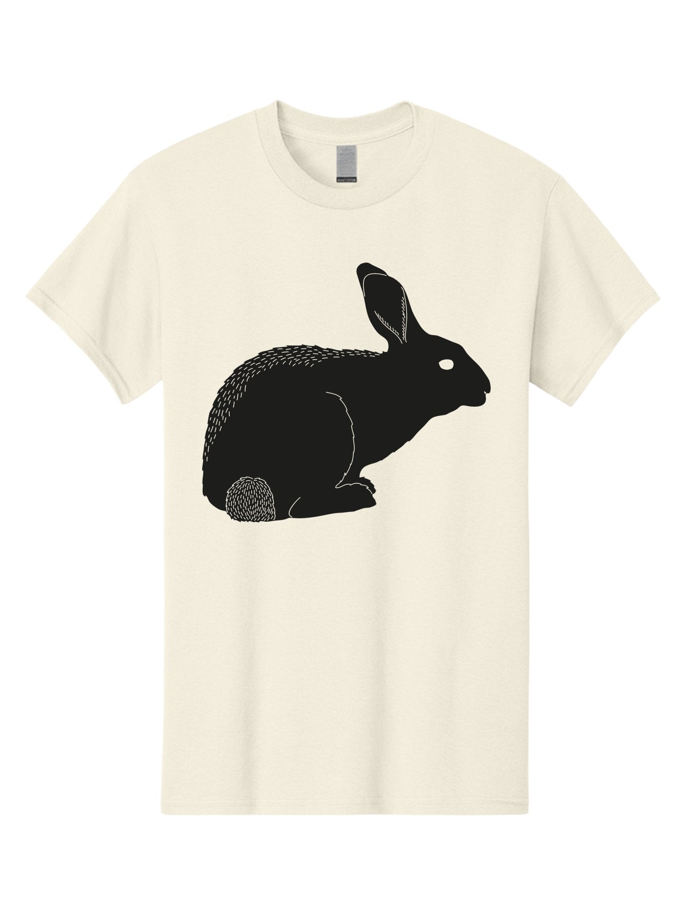 Rabbit Men'S Graphic Tee, 100% Cotton, Comfortable Casual Summer Wear, Machine Washable, Rabbit Silhouette, Simple Illustration, Black Rabbit, Cute Bunny, Side Profile, Cartoon Style, Minimal Design, Easter Symbol, Rabbit Graphics Aac231 13