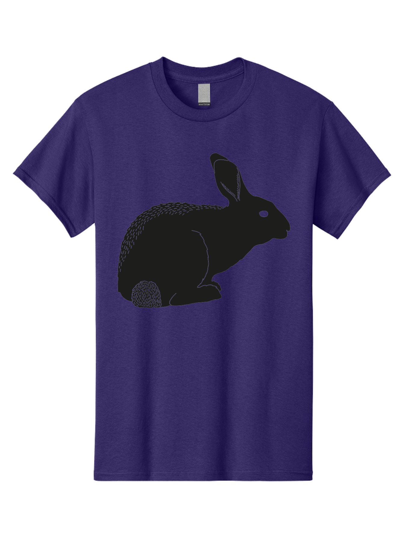 Rabbit Men'S Graphic Tee, 100% Cotton, Comfortable Casual Summer Wear, Machine Washable, Rabbit Silhouette, Simple Illustration, Black Rabbit, Cute Bunny, Side Profile, Cartoon Style, Minimal Design, Easter Symbol, Rabbit Graphics Aac231 5