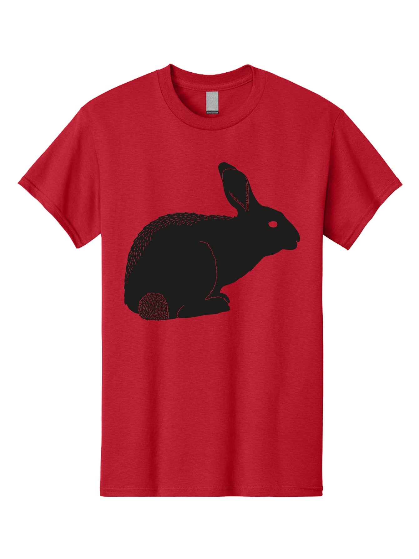 Rabbit Men'S Graphic Tee, 100% Cotton, Comfortable Casual Summer Wear, Machine Washable, Rabbit Silhouette, Simple Illustration, Black Rabbit, Cute Bunny, Side Profile, Cartoon Style, Minimal Design, Easter Symbol, Rabbit Graphics Aac231 4