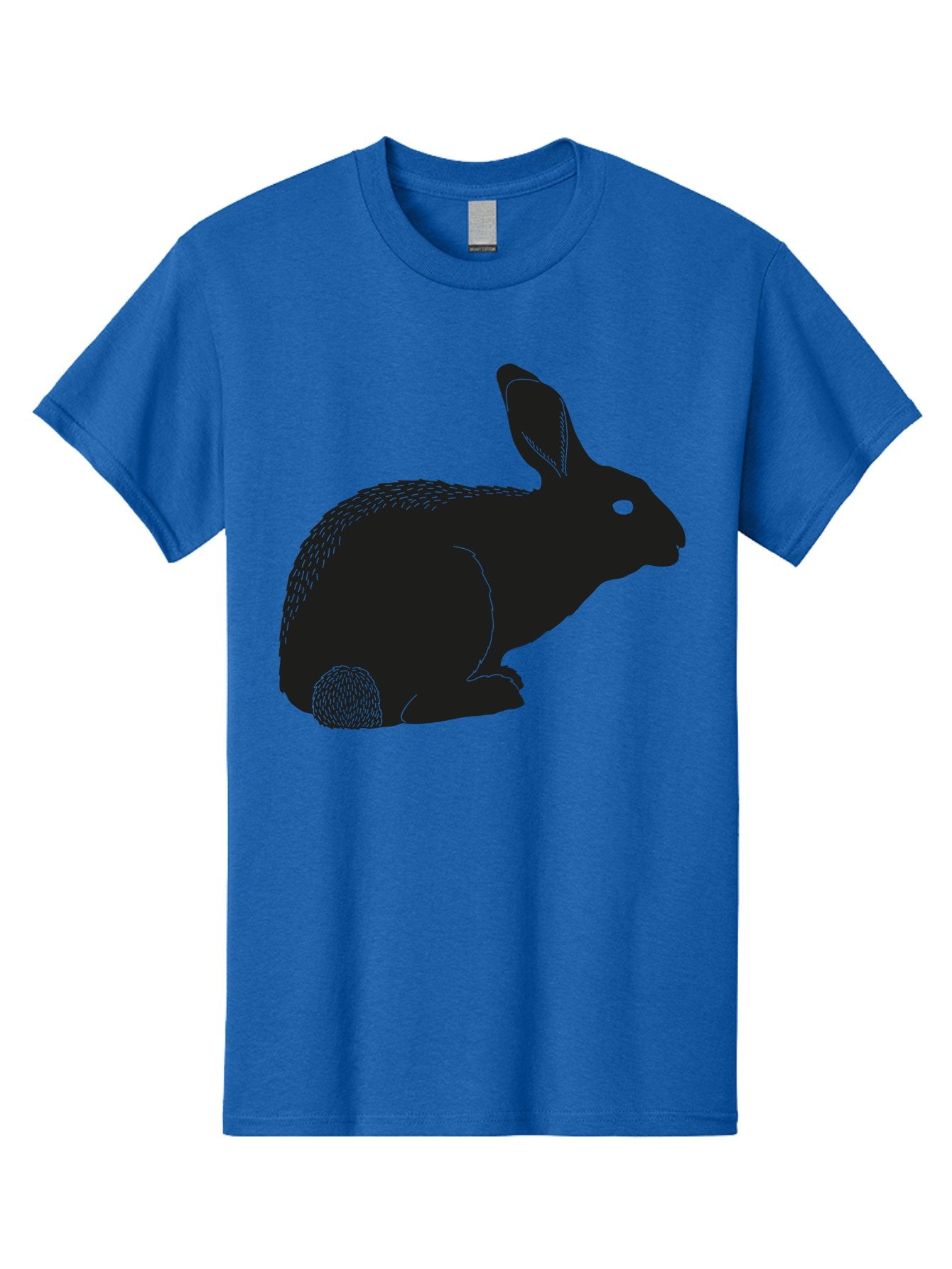 Rabbit Men'S Graphic Tee, 100% Cotton, Comfortable Casual Summer Wear, Machine Washable, Rabbit Silhouette, Simple Illustration, Black Rabbit, Cute Bunny, Side Profile, Cartoon Style, Minimal Design, Easter Symbol, Rabbit Graphics Aac231 11