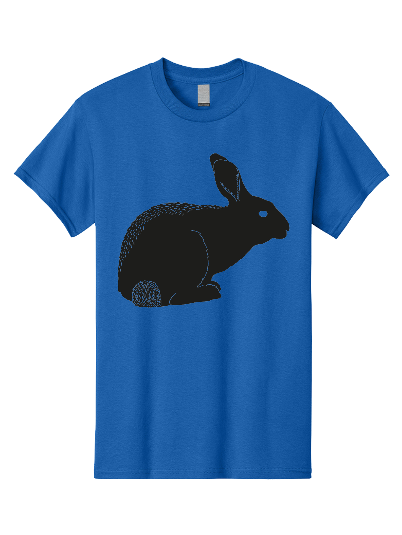 Rabbit Men'S Graphic Tee, 100% Cotton, Comfortable Casual Summer Wear, Machine Washable, Rabbit Silhouette, Simple Illustration, Black Rabbit, Cute Bunny, Side Profile, Cartoon Style, Minimal Design, Easter Symbol, Rabbit Graphics Aac231 7