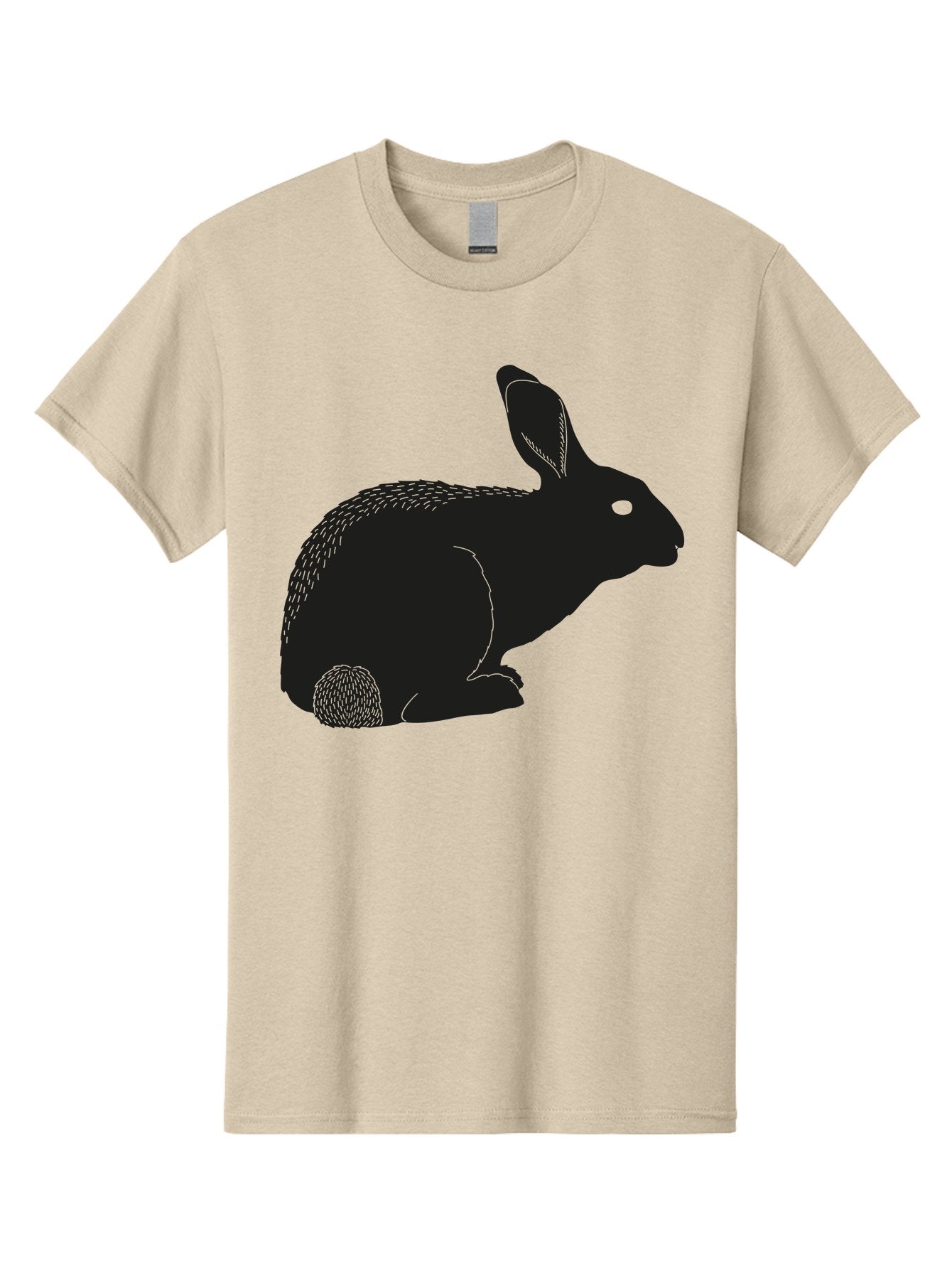 Rabbit Men'S Graphic Tee, 100% Cotton, Comfortable Casual Summer Wear, Machine Washable, Rabbit Silhouette, Simple Illustration, Black Rabbit, Cute Bunny, Side Profile, Cartoon Style, Minimal Design, Easter Symbol, Rabbit Graphics Aac231 6