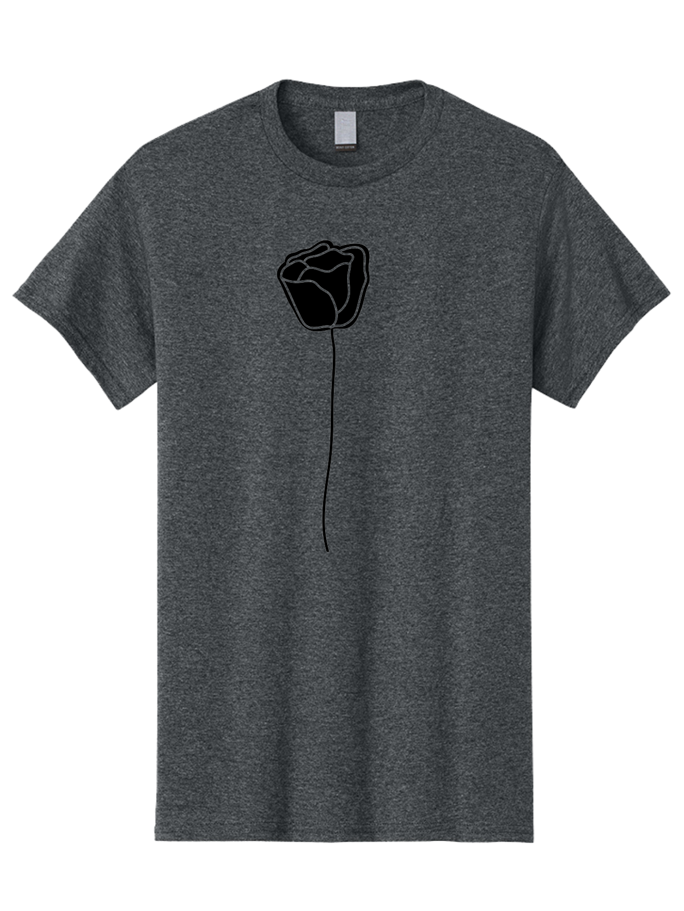 Rose-Illustration Men'S Graphic Tee, 100% Cotton, Comfortable Casual Summer Wear, Machine Washable, Black Rose Silhouette, Simple Line Art, Minimalist Design, Elegant Flower, Symbolic Rose, Modern Illustration, Bold Graphics Aac232 15