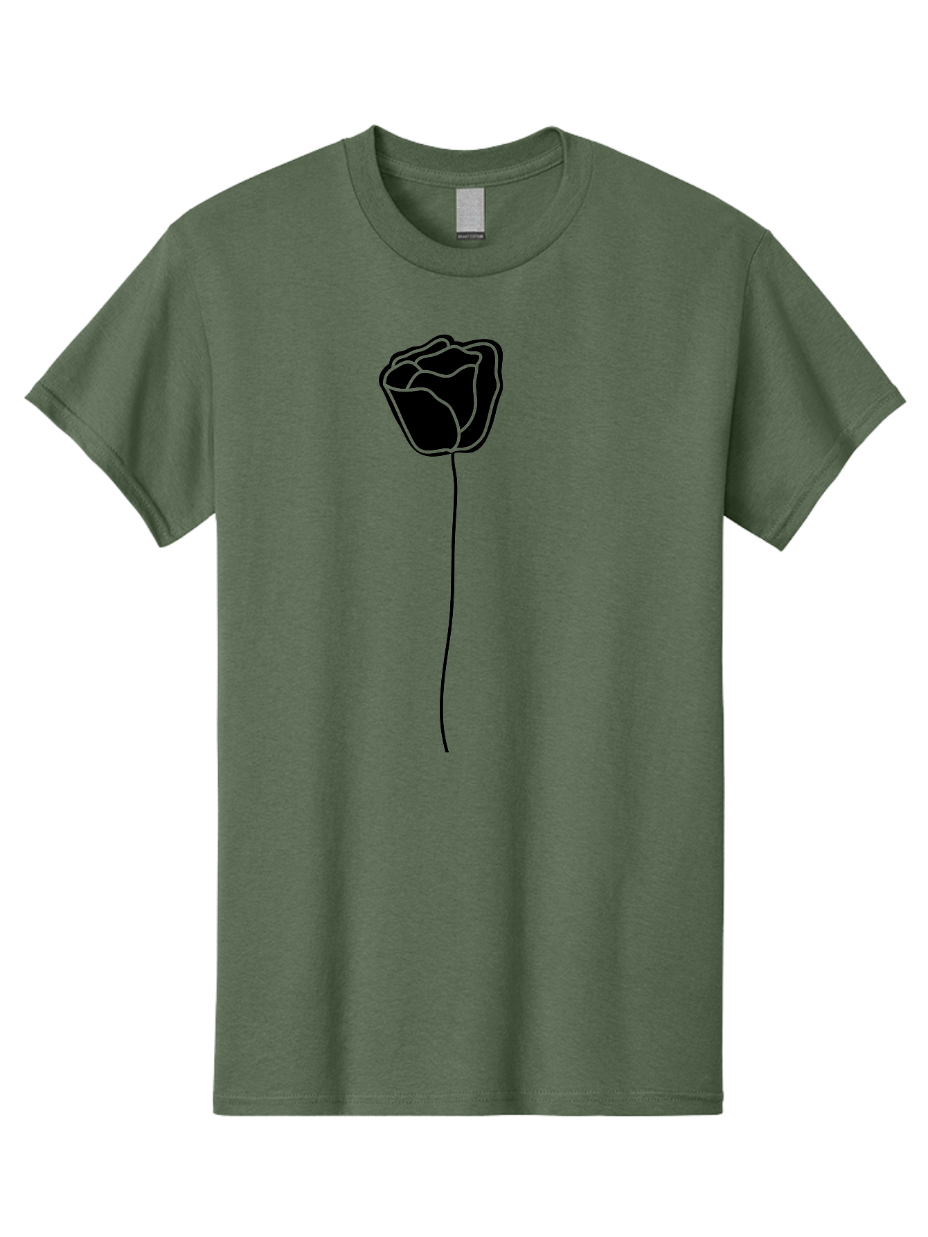 Rose-Illustration Men'S Graphic Tee, 100% Cotton, Comfortable Casual Summer Wear, Machine Washable, Black Rose Silhouette, Simple Line Art, Minimalist Design, Elegant Flower, Symbolic Rose, Modern Illustration, Bold Graphics Aac232 5