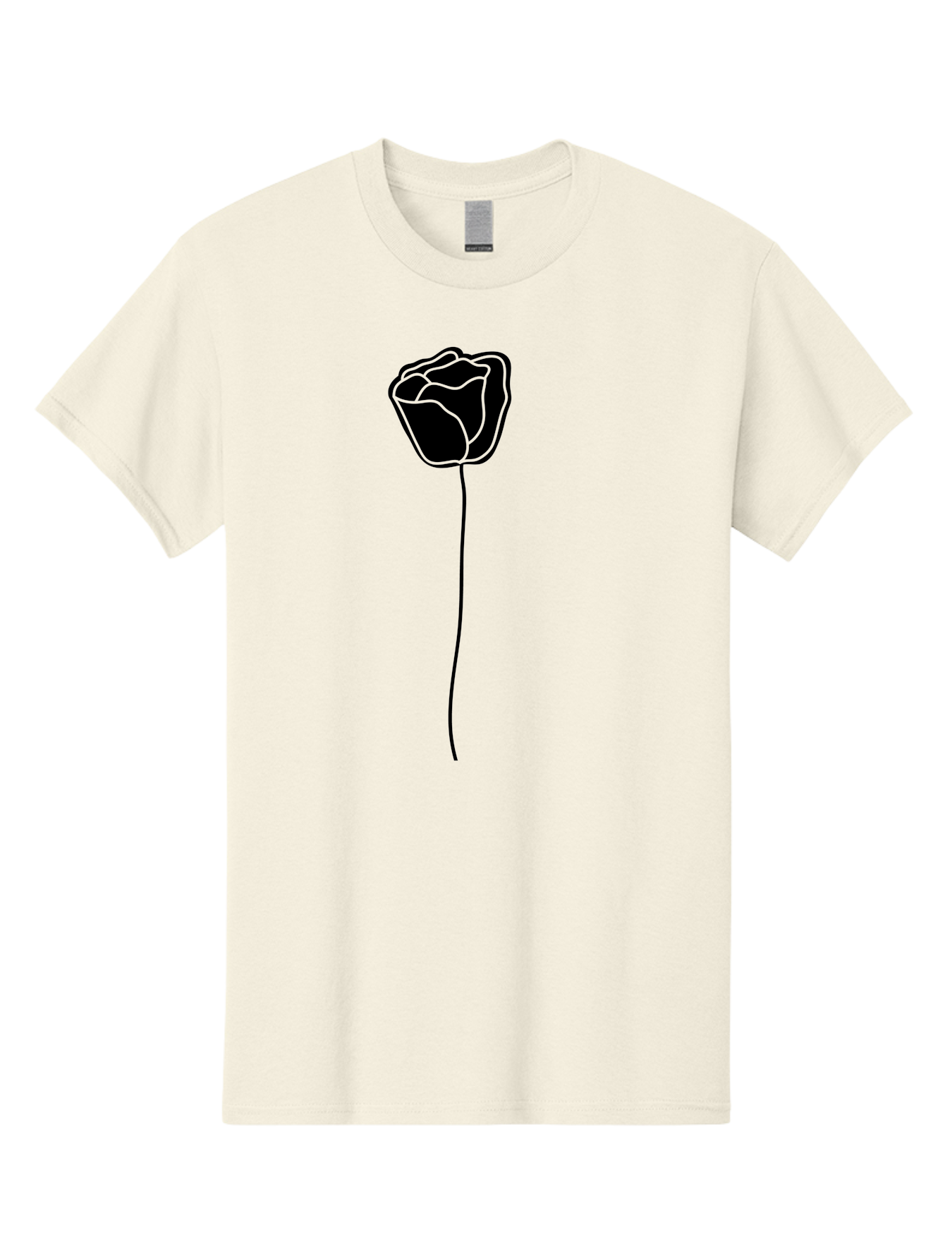 Rose-Illustration Men'S Graphic Tee, 100% Cotton, Comfortable Casual Summer Wear, Machine Washable, Black Rose Silhouette, Simple Line Art, Minimalist Design, Elegant Flower, Symbolic Rose, Modern Illustration, Bold Graphics Aac232 27
