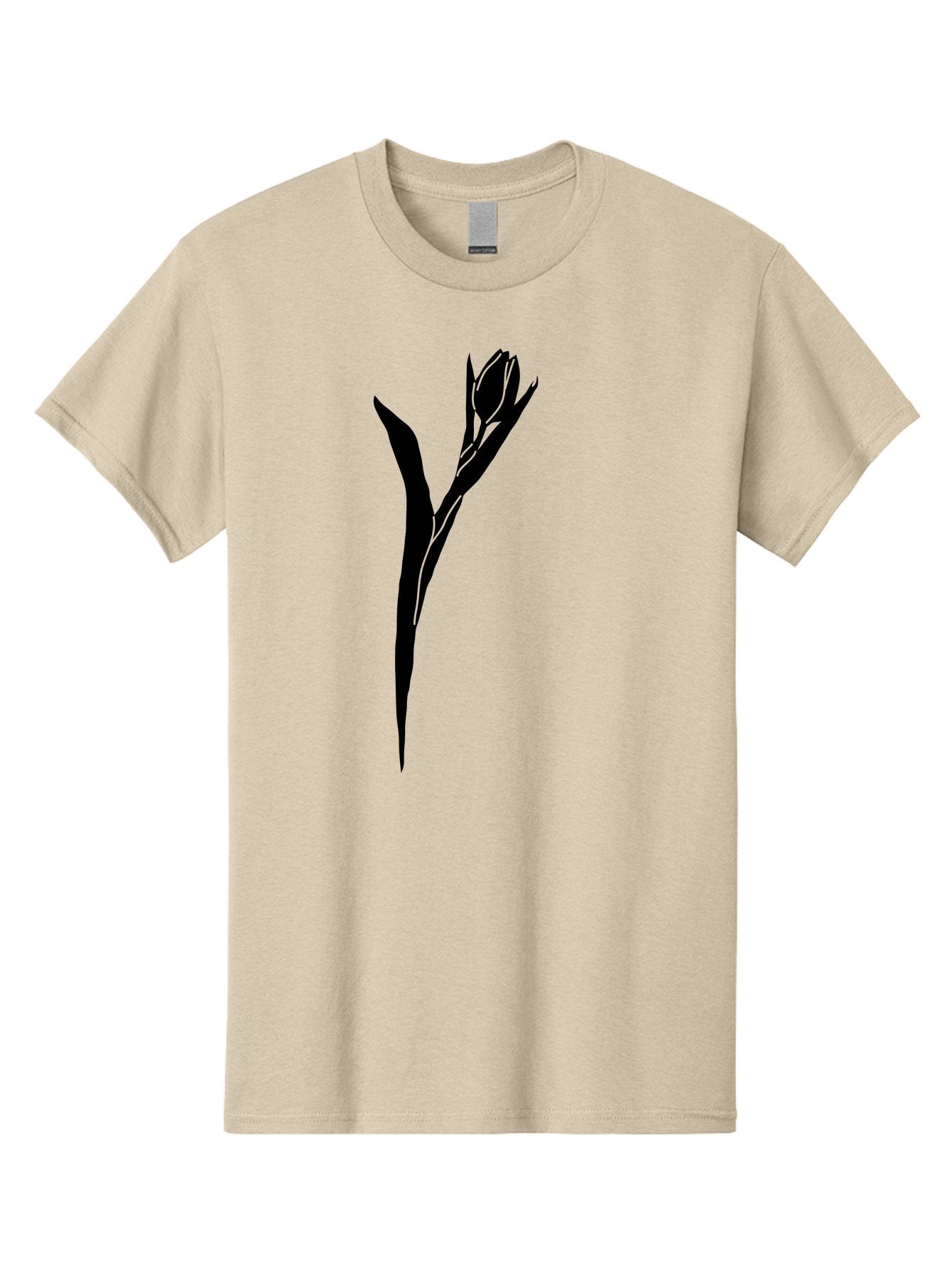 Rose-Silhouette Men'S Graphic Tee, 100% Cotton, Comfortable Casual Summer Wear, Machine Washable, Simple Rose Silhouette, Minimalist Design, Black Rose, Green Background, Monochrome Artwork, Elegant Graphics, Floral Symbol Aac234 8