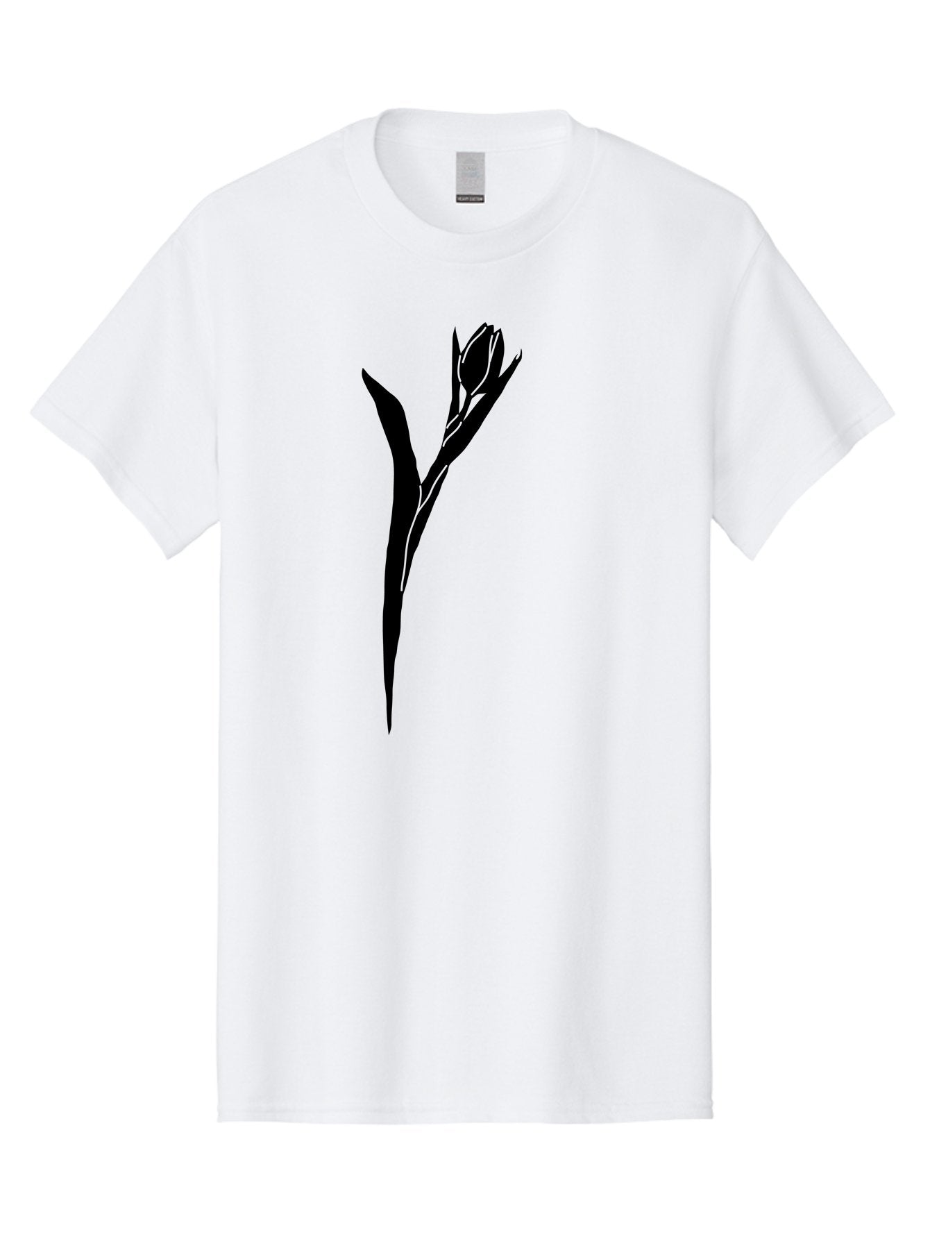 Rose-Silhouette Men'S Graphic Tee, 100% Cotton, Comfortable Casual Summer Wear, Machine Washable, Simple Rose Silhouette, Minimalist Design, Black Rose, Green Background, Monochrome Artwork, Elegant Graphics, Floral Symbol Aac234