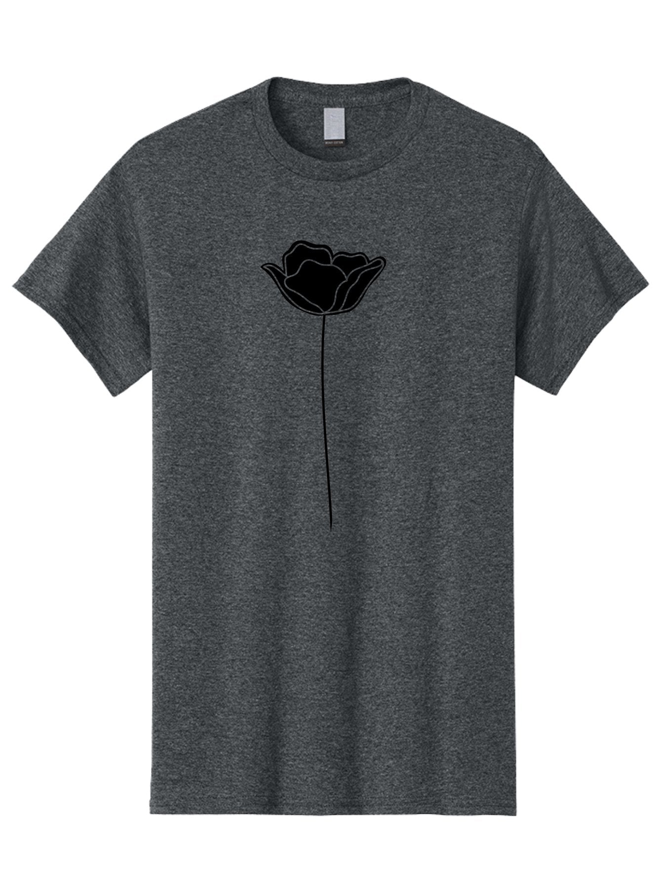 Rose Men'S Graphic Tee, 100% Cotton, Comfortable Casual Summer Wear, Machine Washable, Black Rose, Minimalist Design, Simple Illustration, Flower Symbol, Elegant Graphics, Modern Art, Rose Silhouette, Floral Icon Aac235 6