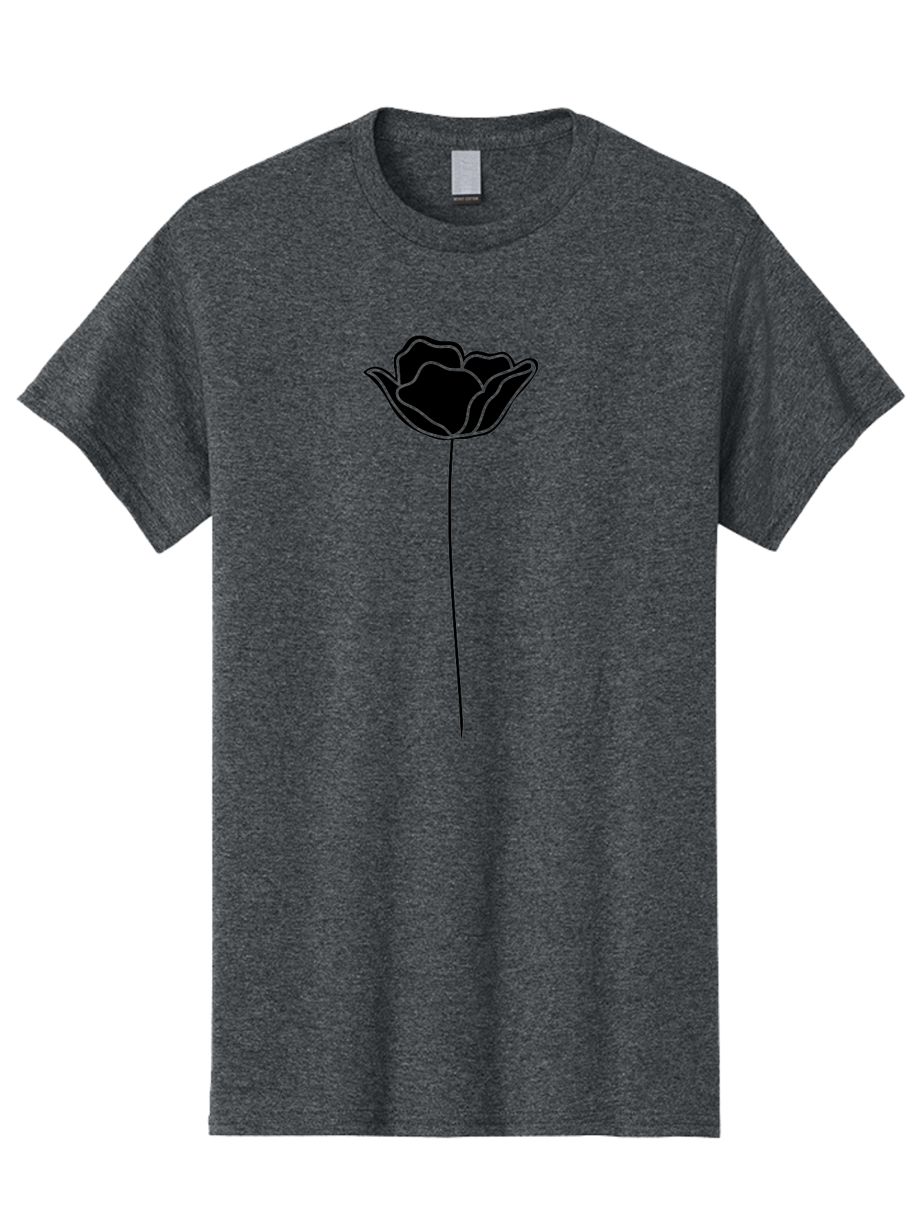 Rose Men'S Graphic Tee, 100% Cotton, Comfortable Casual Summer Wear, Machine Washable, Black Rose, Minimalist Design, Simple Illustration, Flower Symbol, Elegant Graphics, Modern Art, Rose Silhouette, Floral Icon Aac235 13