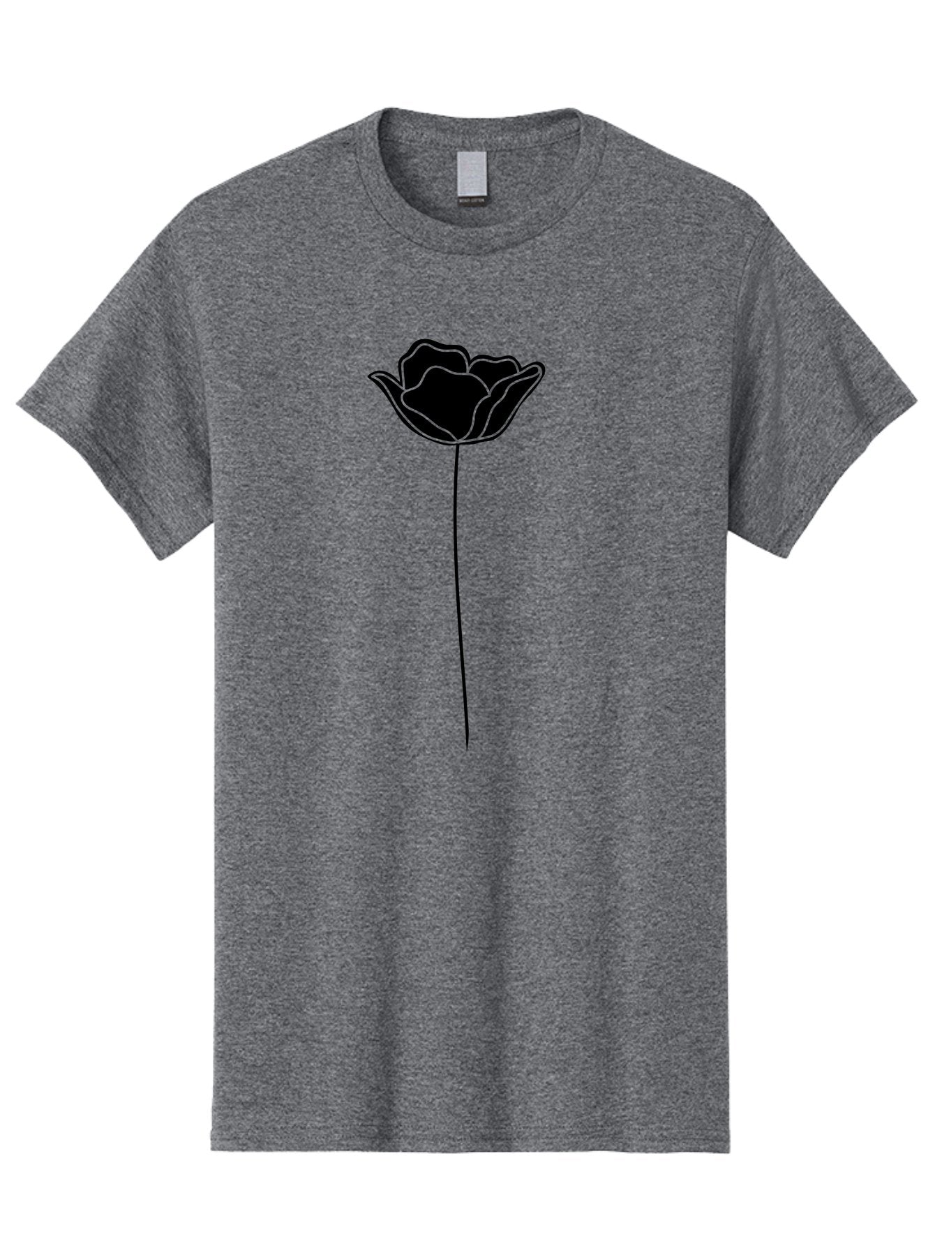 Rose Men'S Graphic Tee, 100% Cotton, Comfortable Casual Summer Wear, Machine Washable, Black Rose, Minimalist Design, Simple Illustration, Flower Symbol, Elegant Graphics, Modern Art, Rose Silhouette, Floral Icon Aac235 9