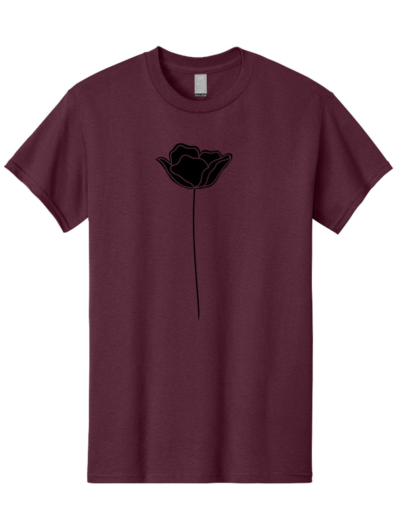 Rose Men'S Graphic Tee, 100% Cotton, Comfortable Casual Summer Wear, Machine Washable, Black Rose, Minimalist Design, Simple Illustration, Flower Symbol, Elegant Graphics, Modern Art, Rose Silhouette, Floral Icon Aac235 12